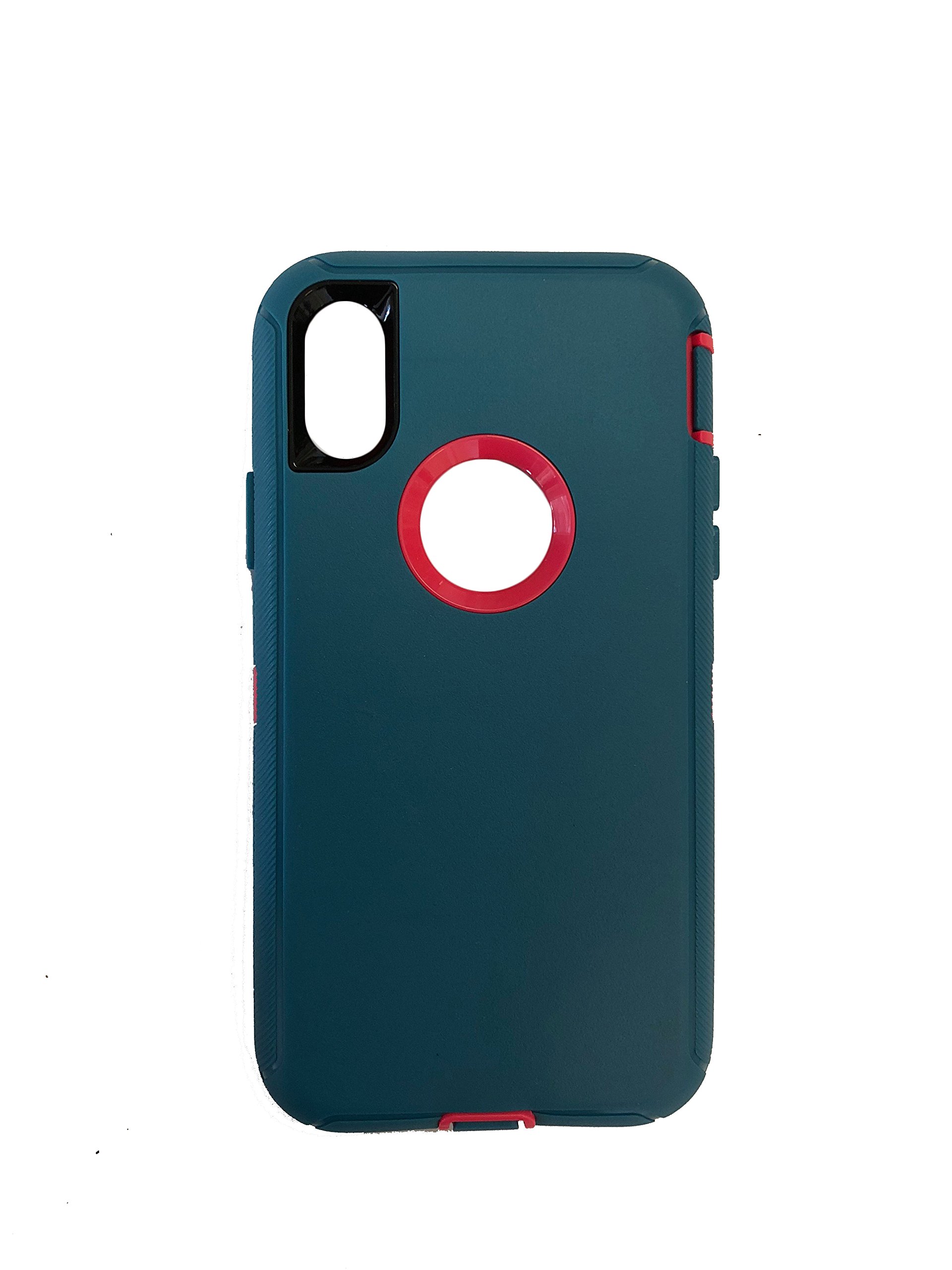 iPhone X Defender Case with Belt Clip - Compatible with Apple iPhone 10 | OtterBox Holster Fit | Shockproof & Durable Protection (Turquoise/Hot Pink) - Perfect for Outdoor Activities, Work & Travel