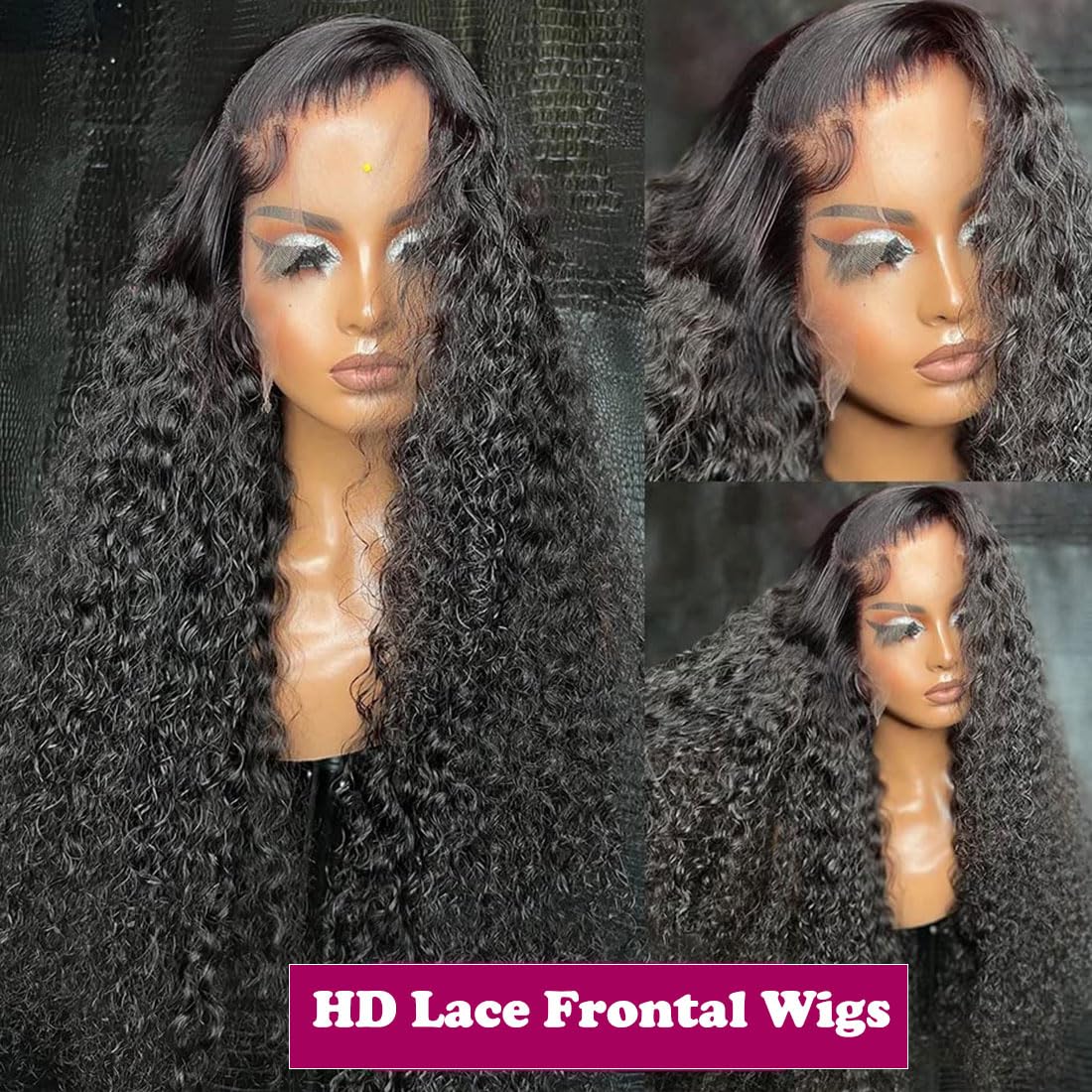 MSGEM 13x4 Lace Front Wigs Human Hair - 180% Density Water Wave Wigs for Black Women | HD Frontal Wet & Wavy Pre-Plucked Wig with Baby Hair | Natural Color 30 Inch | Perfect for Daily Wear, Parties, Weddings & Special Occasions