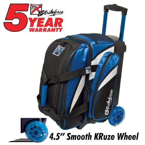 KR Strikeforce Cruiser Royal Black Double Roller Bag - Premium Durable Luggage for Travel & Business - Perfect for Airports, Hotels & Weekend Getaways