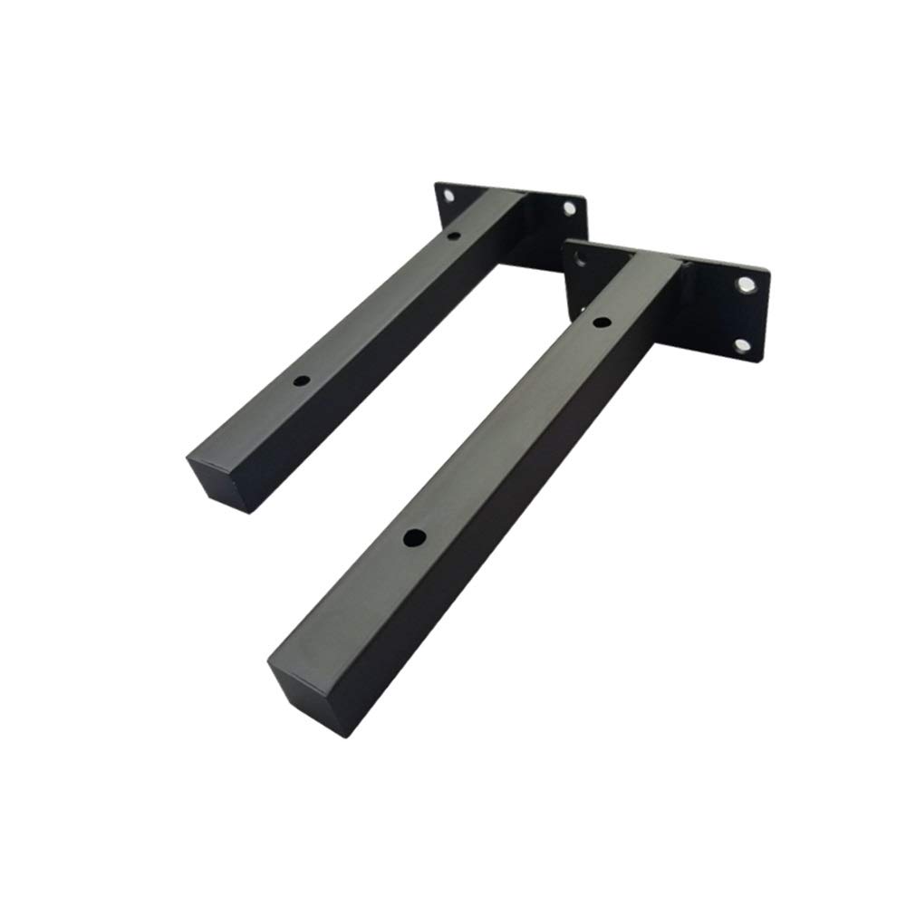 QERNTPEY Heavy Duty Shelf Brackets - 15cm Black Wall Mounted Hidden Hardware Brace for DIY & Custom Shelving - Perfect for Home Office, Kitchen, and Garage Storage