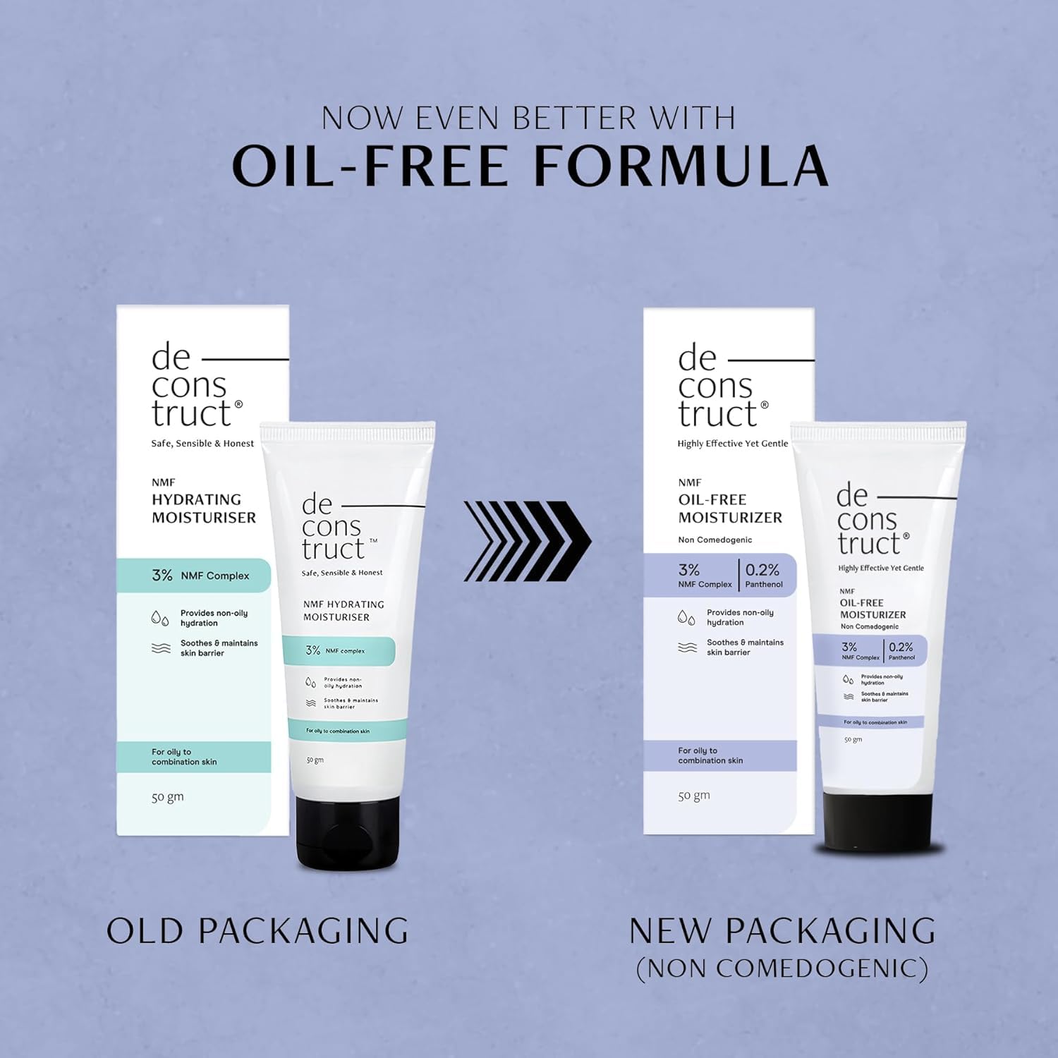 Oil-Free Moisturizer for Oily Skin - 3% NMF Complex & 0.2% Panthenol - Lightweight Gel Face Cream for Oily & Combination Skin - 50g - Hydrates & Controls Shine for Daily Skincare Routine