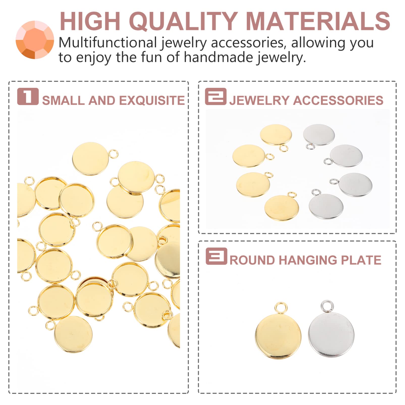 EXCEART 50Pcs Stainless Steel Jewelry Bezel Trays - Blank Base for Necklace Pendants, Glass Cabochons, Rhinestones & 3D Charms - DIY Craft Bezel Settings & Metal Domes for Jewelry Making (Perfect for Necklaces, Bracelets & DIY Accessories)