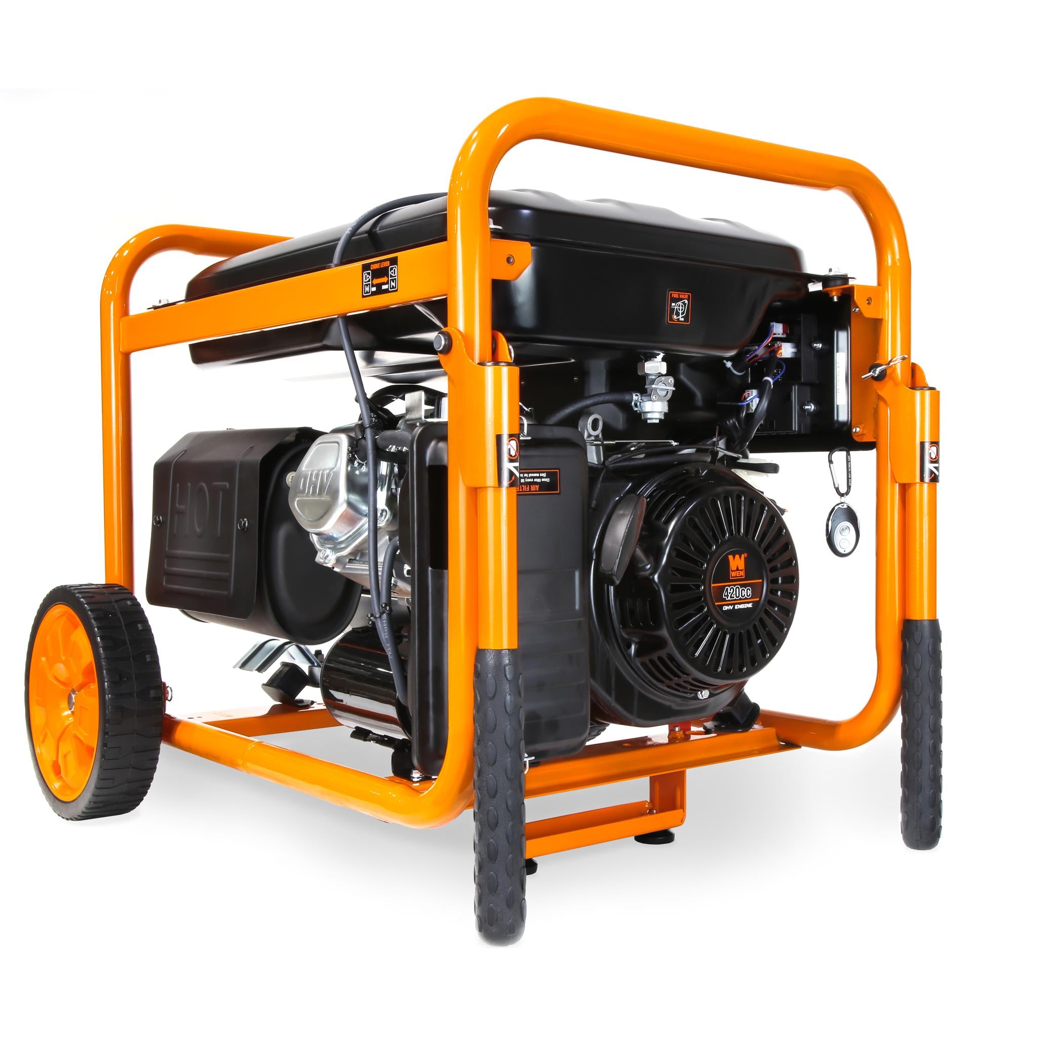 WEN GN9500X 9500-Watt 420cc Portable Generator with Transfer Switch - RV Ready 120V/240V, Remote Electric Start & CO Shutdown Sensor - Ideal for Home Backup Power, Camping & Emergency Use