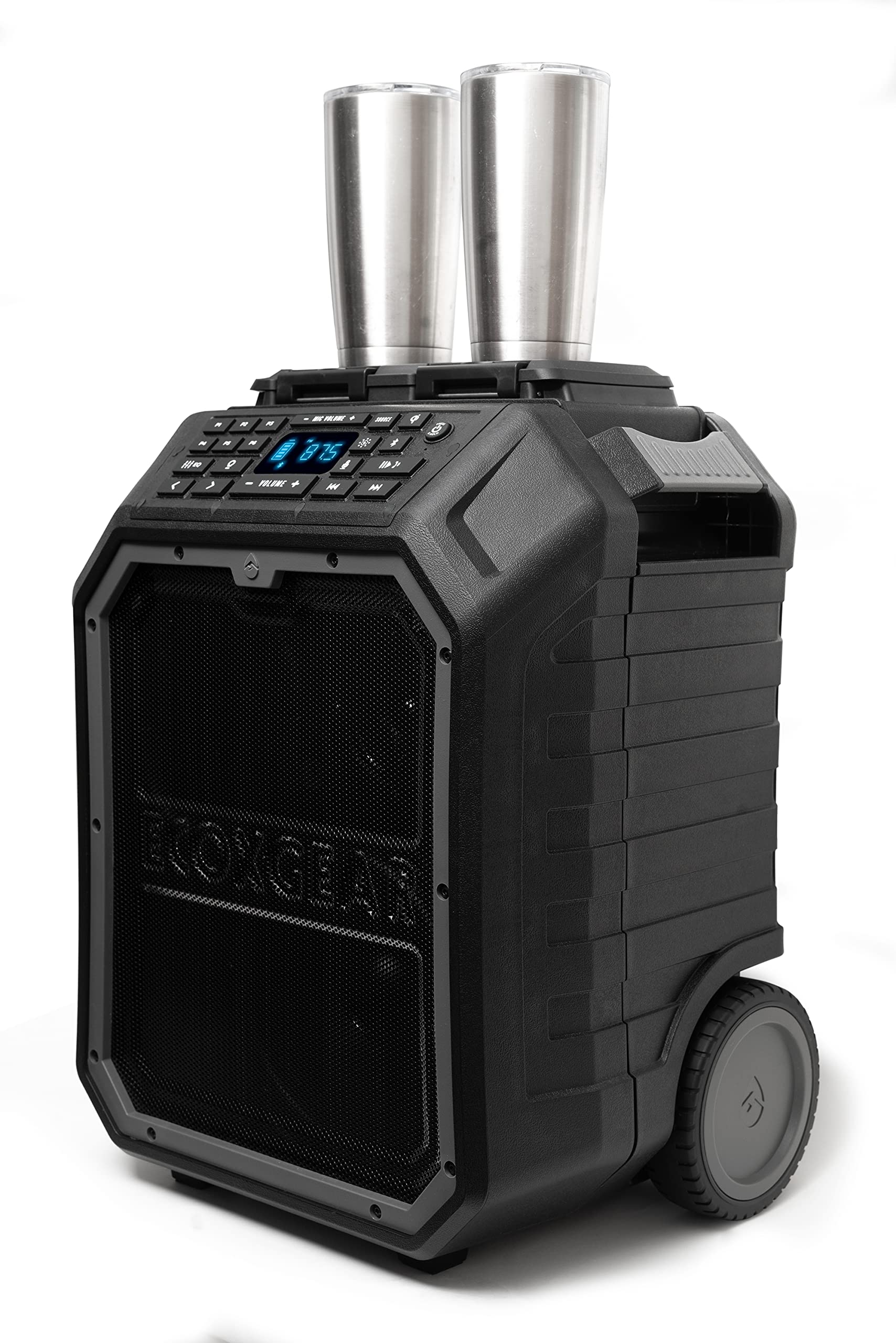 ECOXGEAR EcoBoulder Extreme Rugged Waterproof Floating Portable Bluetooth Speaker - 120W High Power, Built-in Party Lights & Dry Storage (Gray) - Perfect for Pool Parties, Beach Outings, Camping & Outdoor Adventures