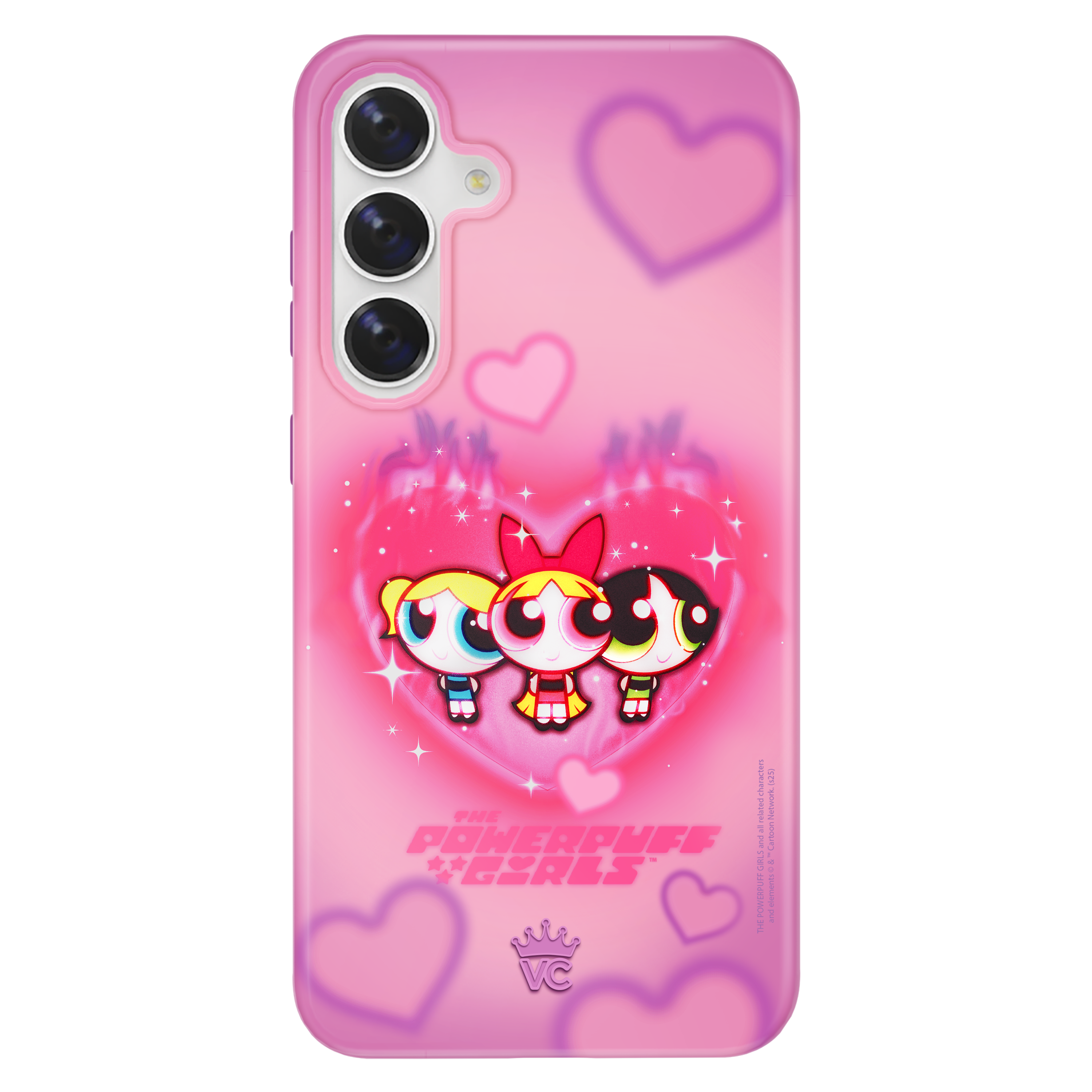 Powerpuff Girls Airbrush Hearts Samsung Phone Case - Cute Cartoon Protective Cover for Samsung Galaxy S21/S20/Note 20 - Perfect Gift for Girls & Kawaii Lovers (Home, School, Travel)
