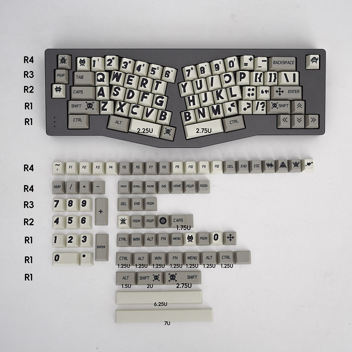 Large Font PBT Mechanical Keyboard Keycaps Set - Cherry Profile Height, Dye-Sublimation for Durability | Perfect for Gaming, Typing & Office Work