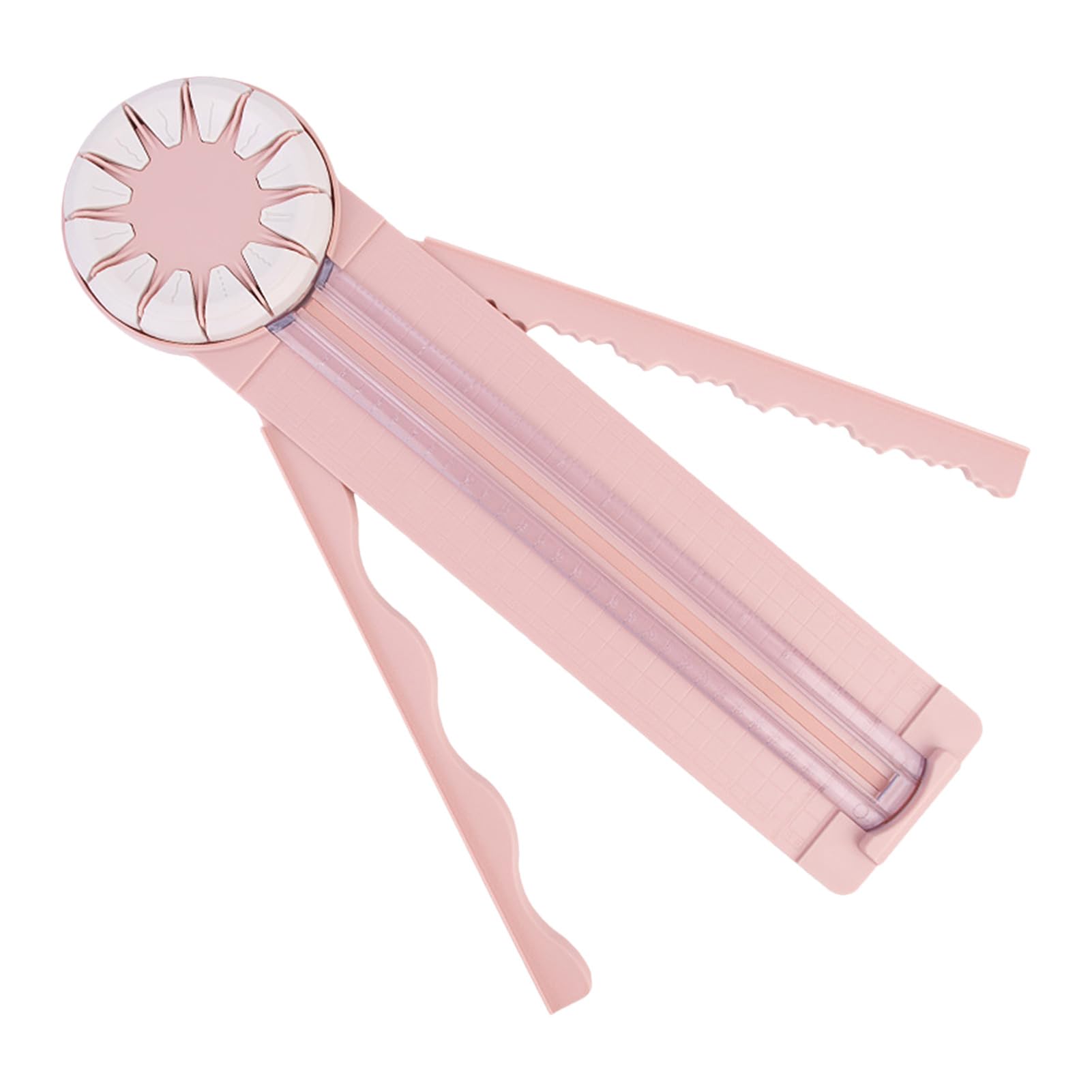 12-in-1 Multifunctional Paper Trimmer & Edge Cutter Machine with Measurements - Perfect for Scrapbooking, Photo Cards, Gift Wrapping, DIY Crafts & Home Office Use - Pink DNCG Paper Cutter