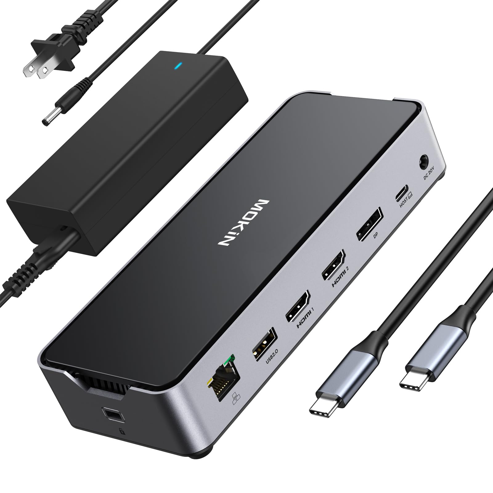 8K USB C Laptop Docking Station - 15-in-1 Triple Monitor Dock with HDMI, DisplayPort, 100W PD, 6 USB Ports, Ethernet, SD/TF Card Reader - Compatible with Dell/HP/MacBook/Lenovo - Perfect for Home Office, Gaming & Multi-Screen Workstations
