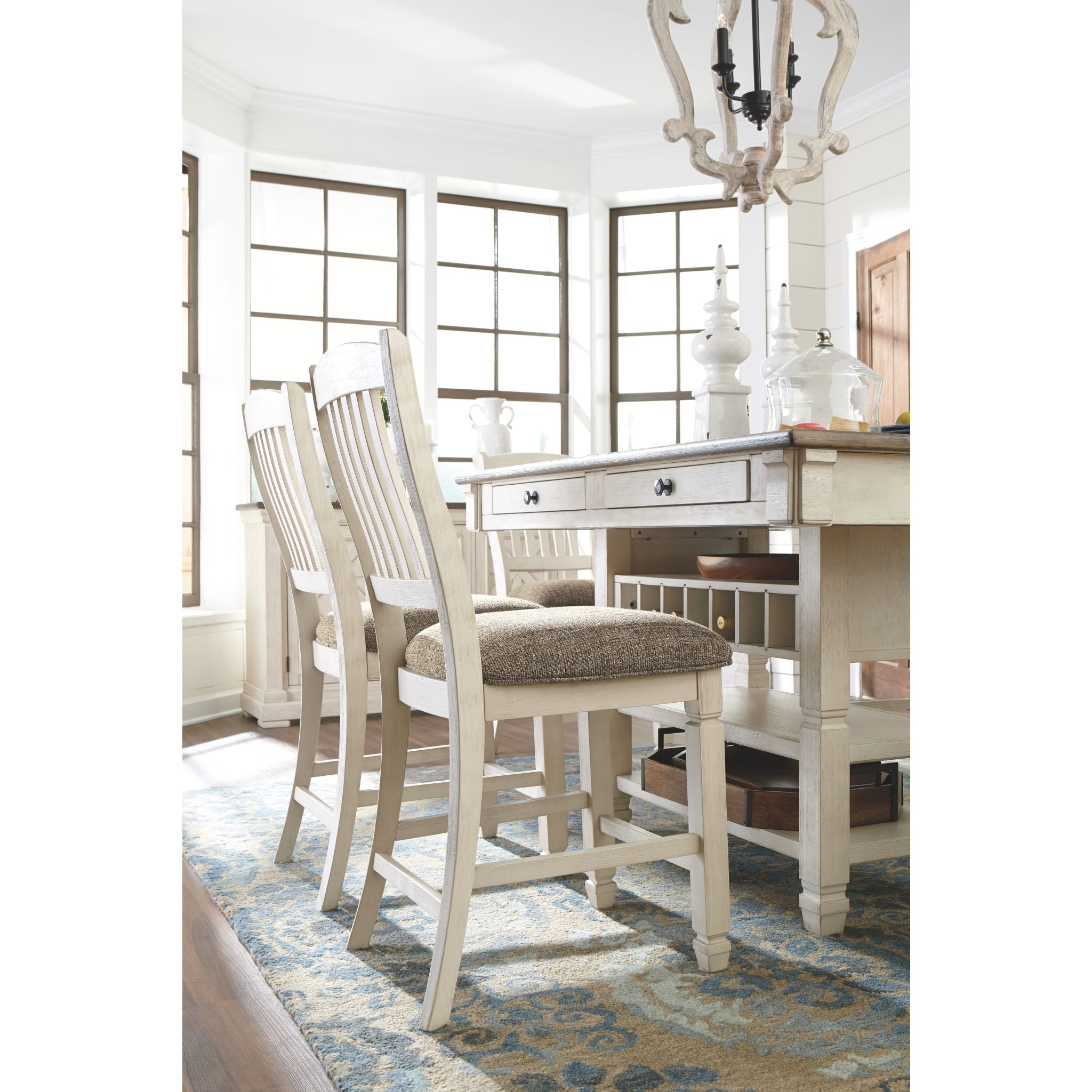 Bolanburg 5-Piece Counter Height Dining Set - Modern Kitchen Table and Stools for Small Spaces - Perfect for Breakfast Nook, Apartment, or Bar Area