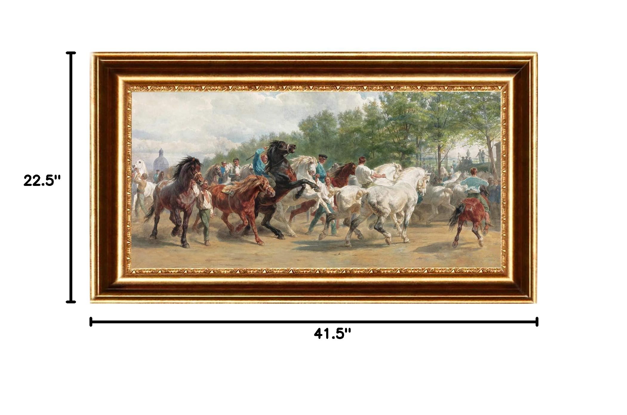 ELITEART Rosa Bonheur The Horse Fair Oil Painting Reproduction - Giclee Wall Art Canvas Print Framed 41.5