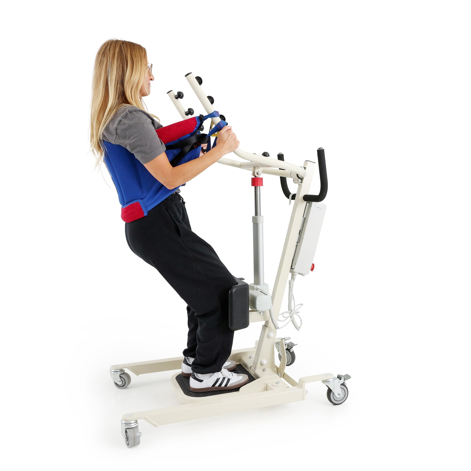 Electric Sit to Stand Lift - Safe Patient Transfer Aid for Home & Healthcare Facilities | Full Electric Stand Assist with Large Torso Sling & Buttock Strap | Ideal for Elderly Care, Mobility Assistance & Post-Surgery Recovery