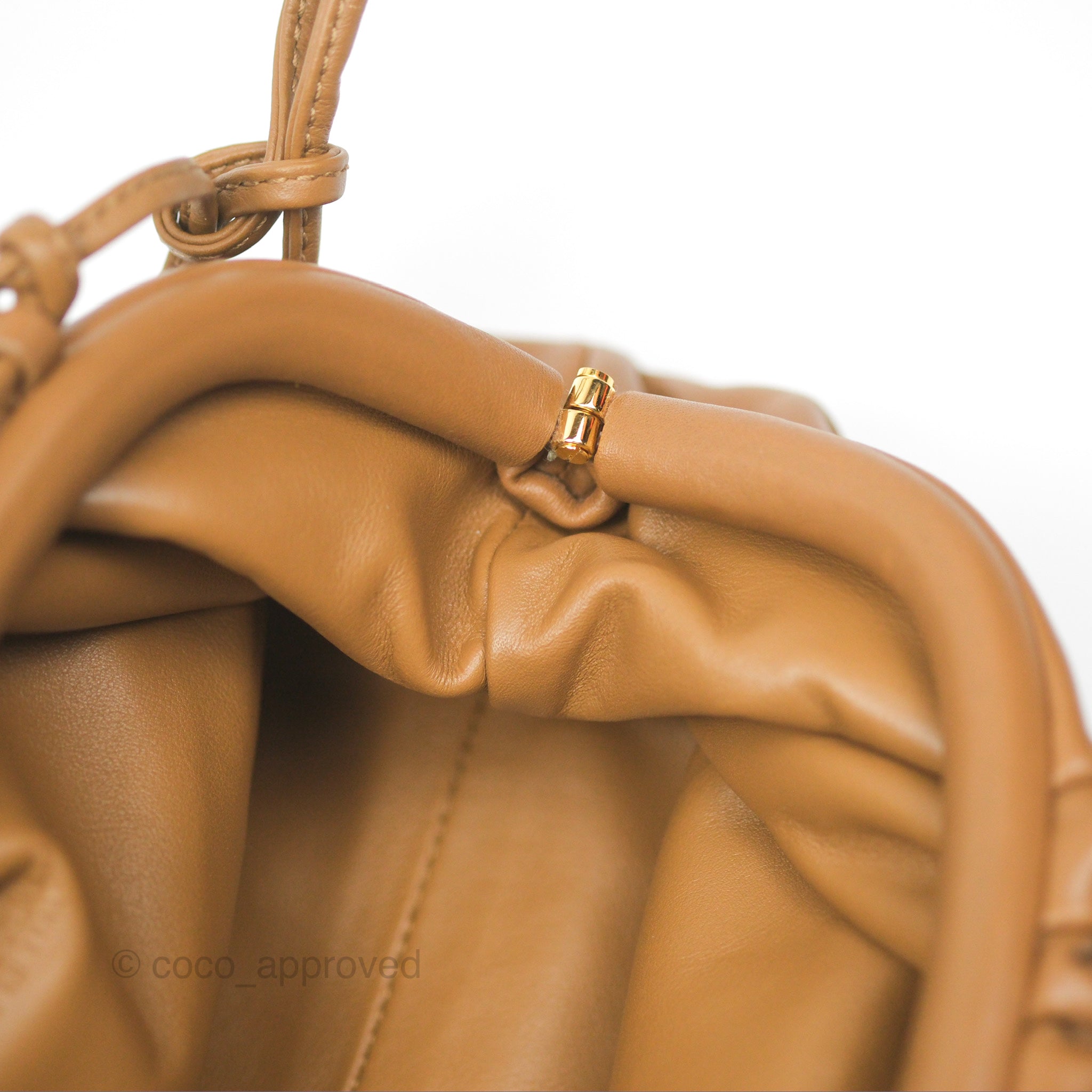 Bottega Veneta Mini Pouch Bag in Camel Butter Calfskin Leather - Perfect for Evening Events & Luxury Fashion Accessories