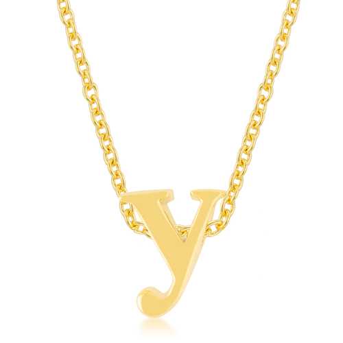 Golden Initial Y Pendant Necklace for Women - 14K Gold Plated Letter Y Charm Jewelry Gift for Her - Perfect for Birthdays, Anniversaries & Everyday Elegance
