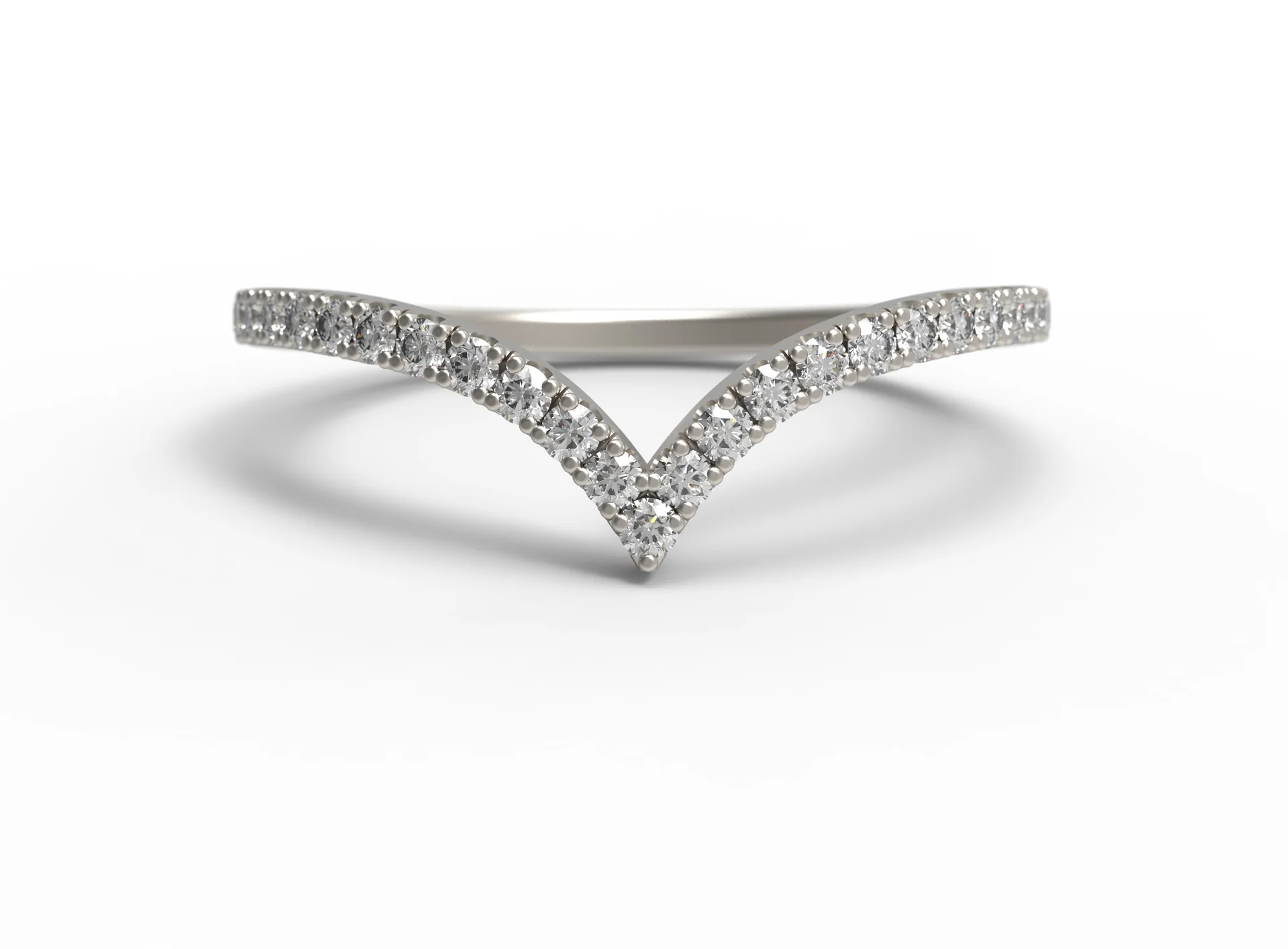 Elegant Mia Diamond Chevron Band Ring - 14K Gold or Sterling Silver Stackable Wedding Band for Women - Perfect for Anniversaries, Engagements & Everyday Wear