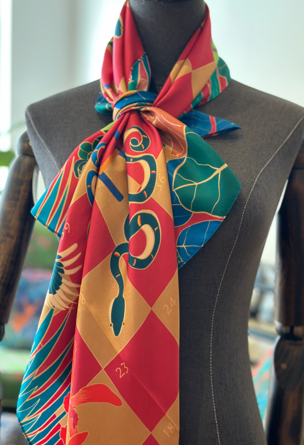 Snakes and Ladders Silk Scarf - Luxury Fashion Accessory for Women, Elegant Gift for Board Game Lovers - Perfect for Parties, Travel and Special Occasions
