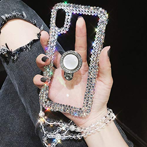 Samsung Galaxy A12 Phone Case with Screen Protector & Lanyard - Sparkly Rhinestone Cover for Women, Perfect for Daily Use & Travel