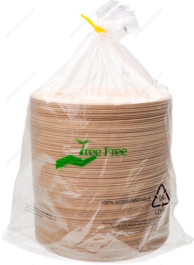 Eco-Friendly 9-Inch Biodegradable Party Dinner Plates - Triple Compartment, Tree-Free Premium Quality, Pack of 125 | Perfect for Birthday Parties, Picnics & Sustainable Events