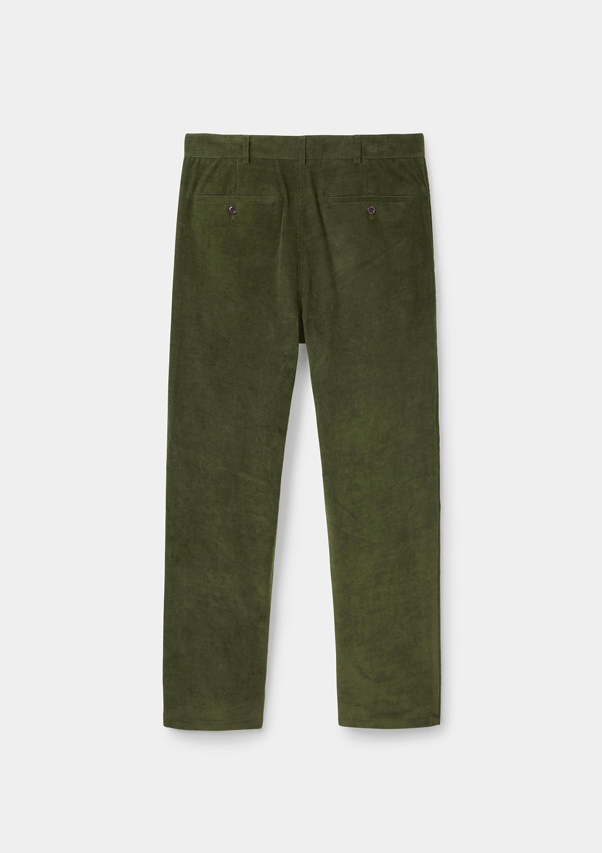 Olive Cotton Pincord Casual Trousers for Men - Comfortable Stretch Pants for Everyday Wear, Work & Travel