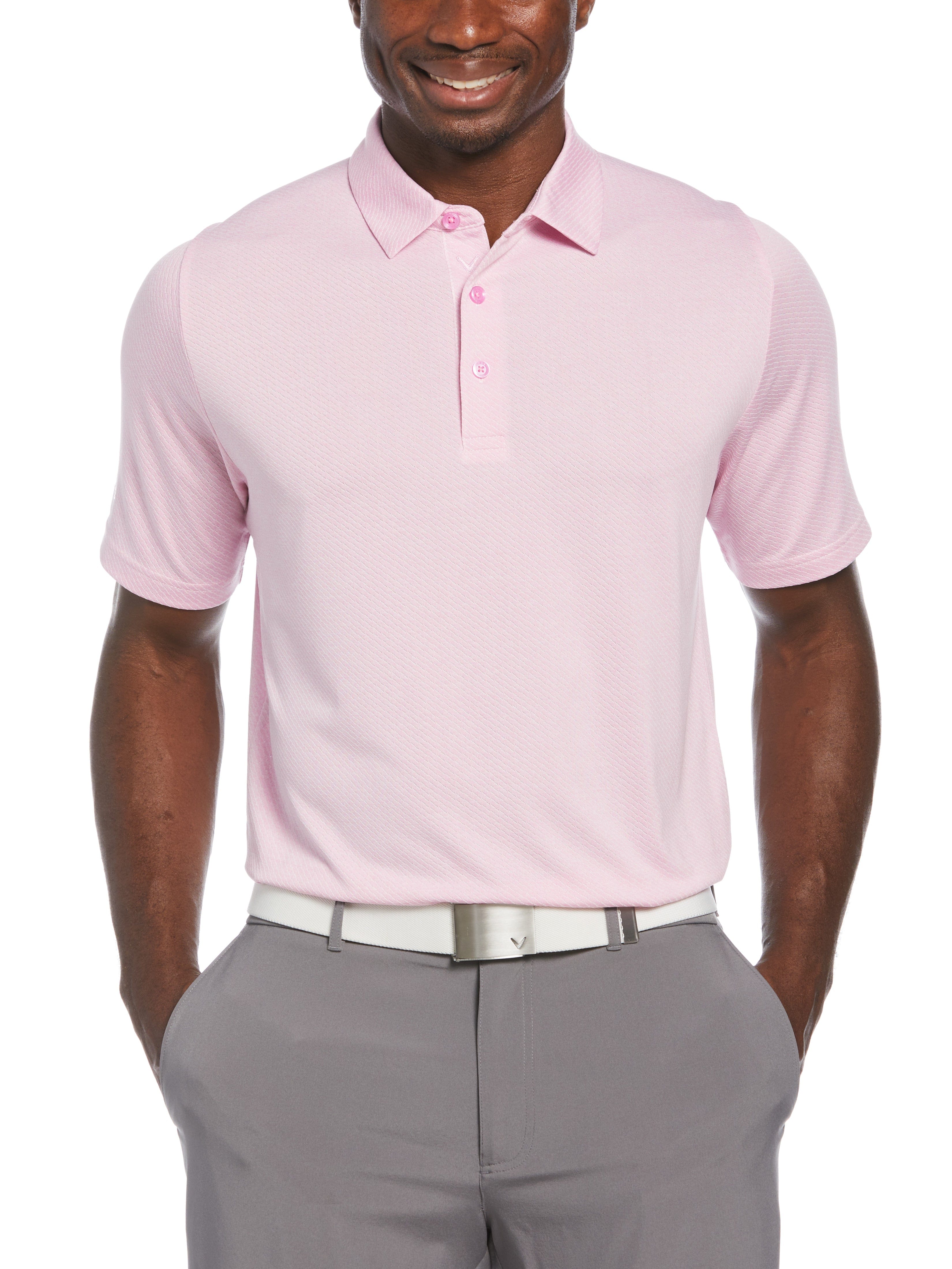 Men's Swing Tech™ Ventilated Heather Jacquard Polo Shirt - Breathable Moisture-Wicking Golf & Casual Wear for Summer Outdoor Activities