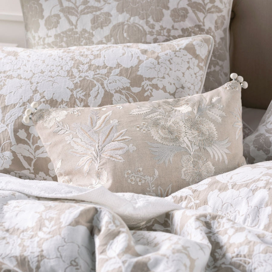 Linen House Florentina Long Cushion - Soft Decorative Throw Pillow for Sofa, Bed & Home Decor - Perfect for Living Room, Bedroom & Lounge Comfort