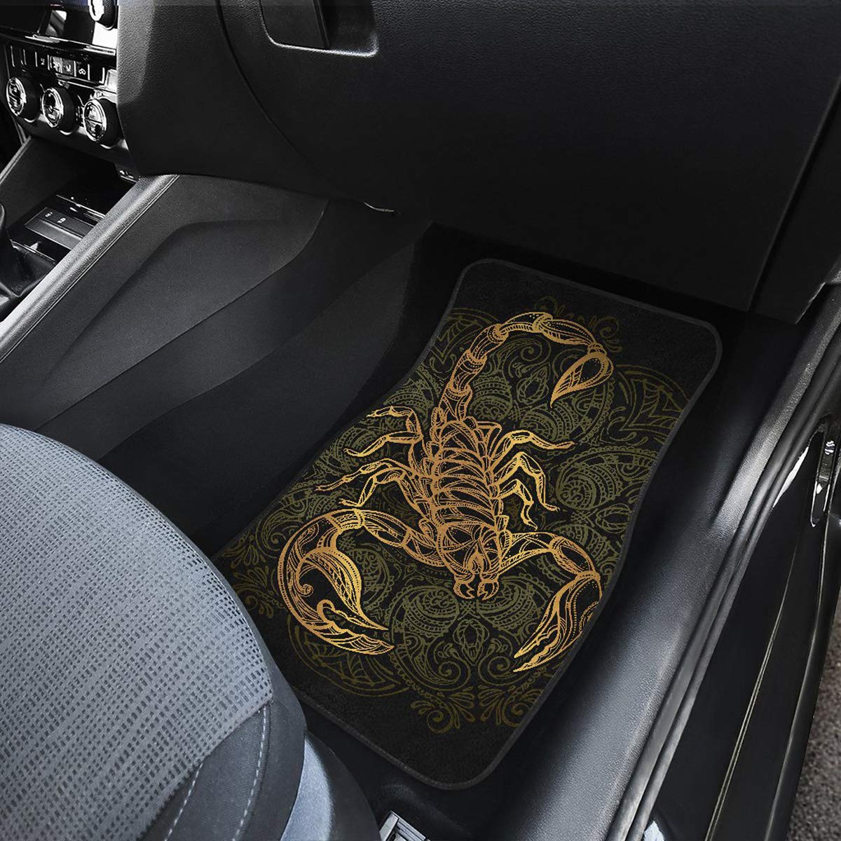 Premium Scorpio Zodiac Car Floor Mats - Custom Front & Back Seat Mats for Scorpio Sign Lovers - Durable, Non-Slip Car Accessories for Daily Commute & Road Trips