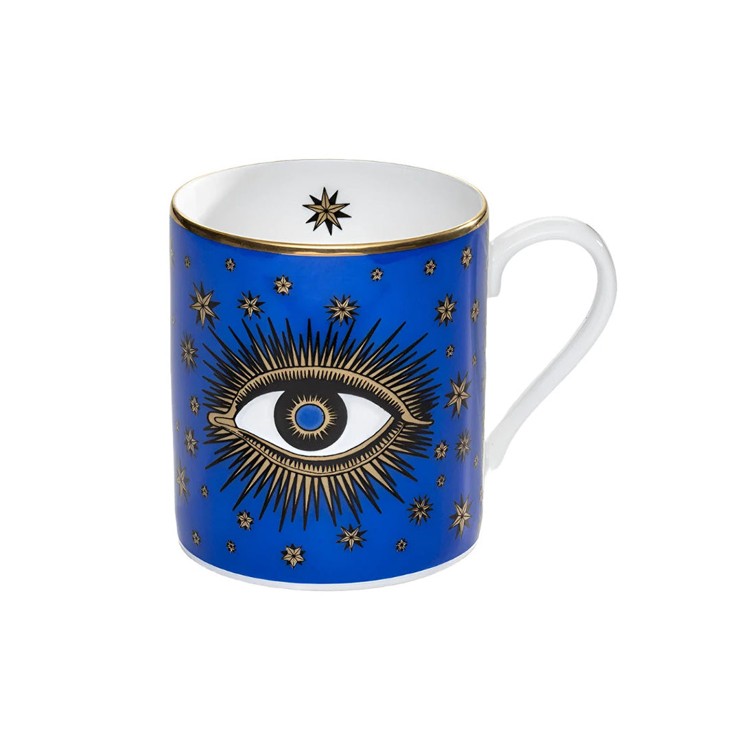 Evil Eye Mugs Set of 2 - Ceramic Coffee Cups with Protection Symbol for Home, Office & Gifts - Perfect for Tea, Coffee & Hot Beverages
