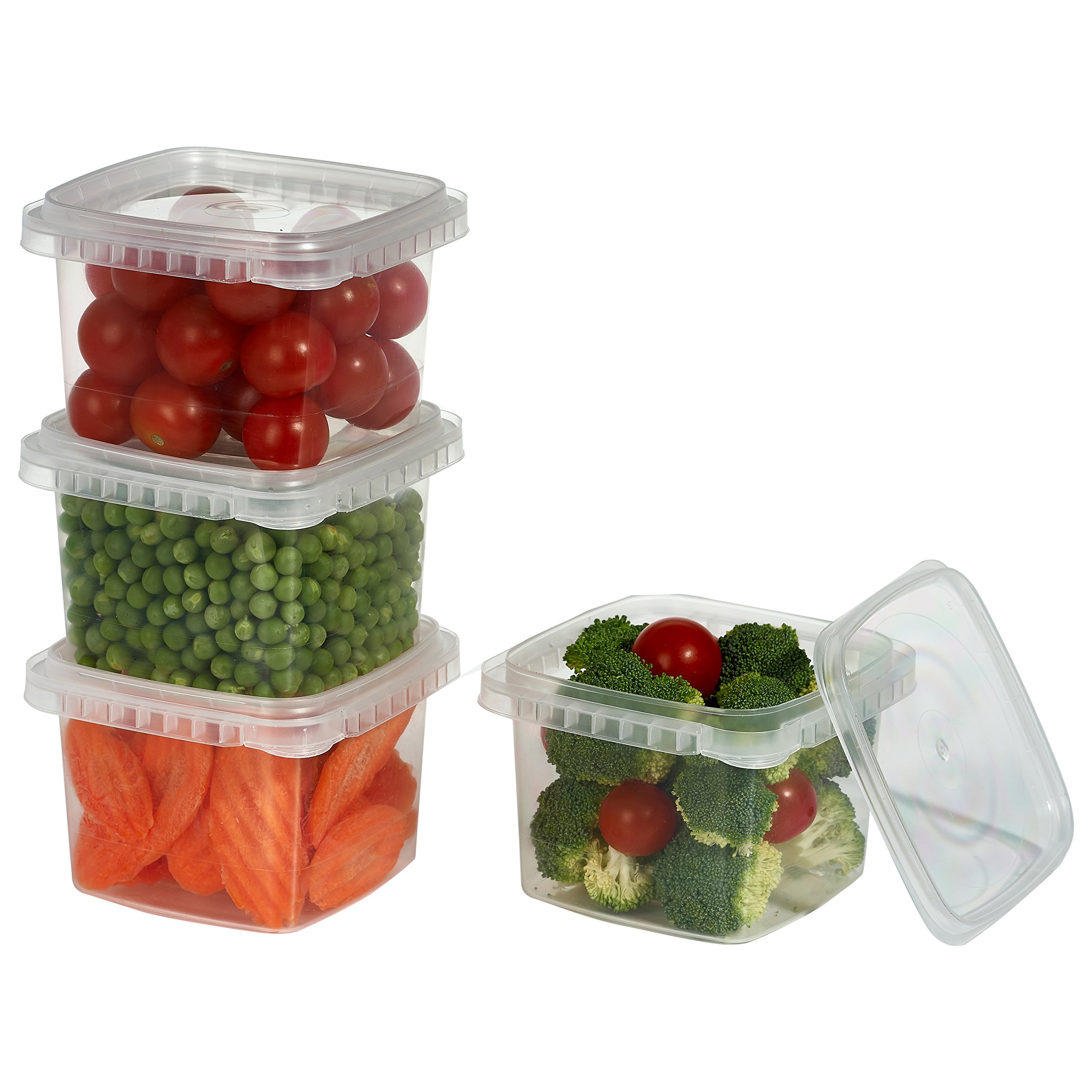 16-oz Square Clear Deli Containers with Lids - BPA-Free Tamper-Proof Food Storage Containers for Meal Prep, Takeout & Leftovers | Airtight Space-Saving Design | Pack of 25 | Perfect for Restaurants, Catering & Home Kitchen Organization