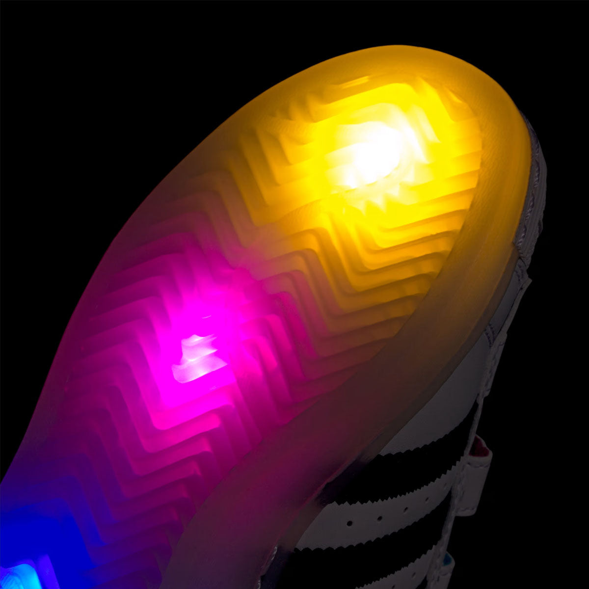 Kids Superstar 360 LED Light Up Sneakers - Cloud White Core Black | Glow in The Dark Shoes for Boys & Girls | Perfect for Parties, Night Running & Outdoor Activities