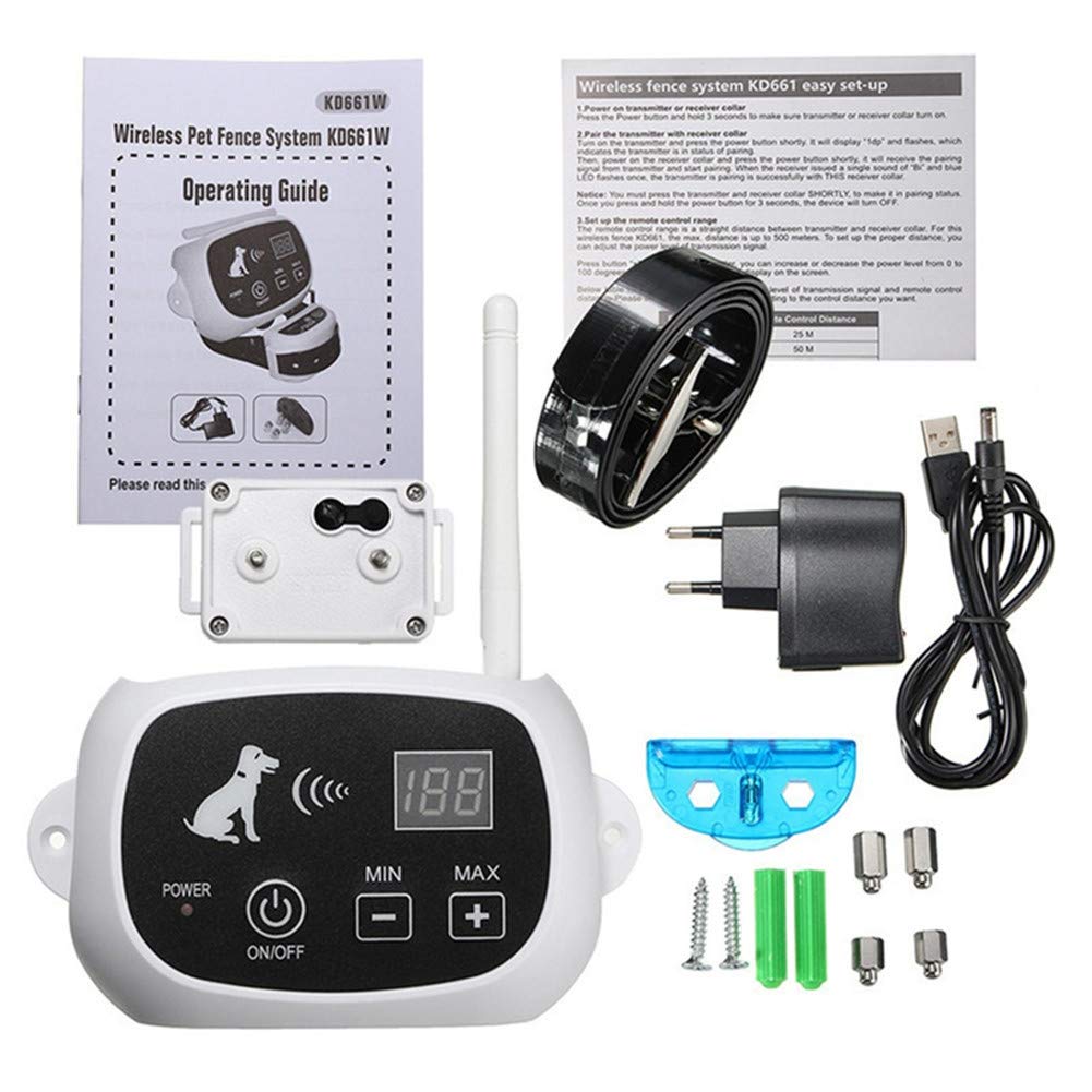 Wireless Dog Fence System - Safe Electric Pet Containment with Beep & Shock Modes, Waterproof Rechargeable Training Collar for Small Medium Large Dogs (1/2/3 Dogs) - Perfect for Backyard Training & Outdoor Pet Safety