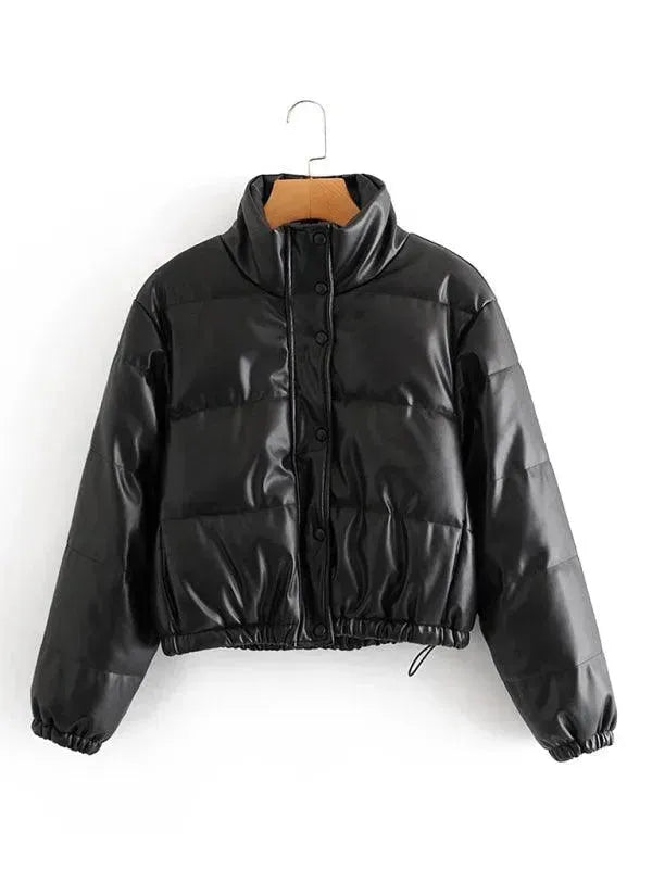 Women's Turtle Padded Puffer Jacket - Warm Winter Coat with Hood for Outdoor Activities & Casual Wear