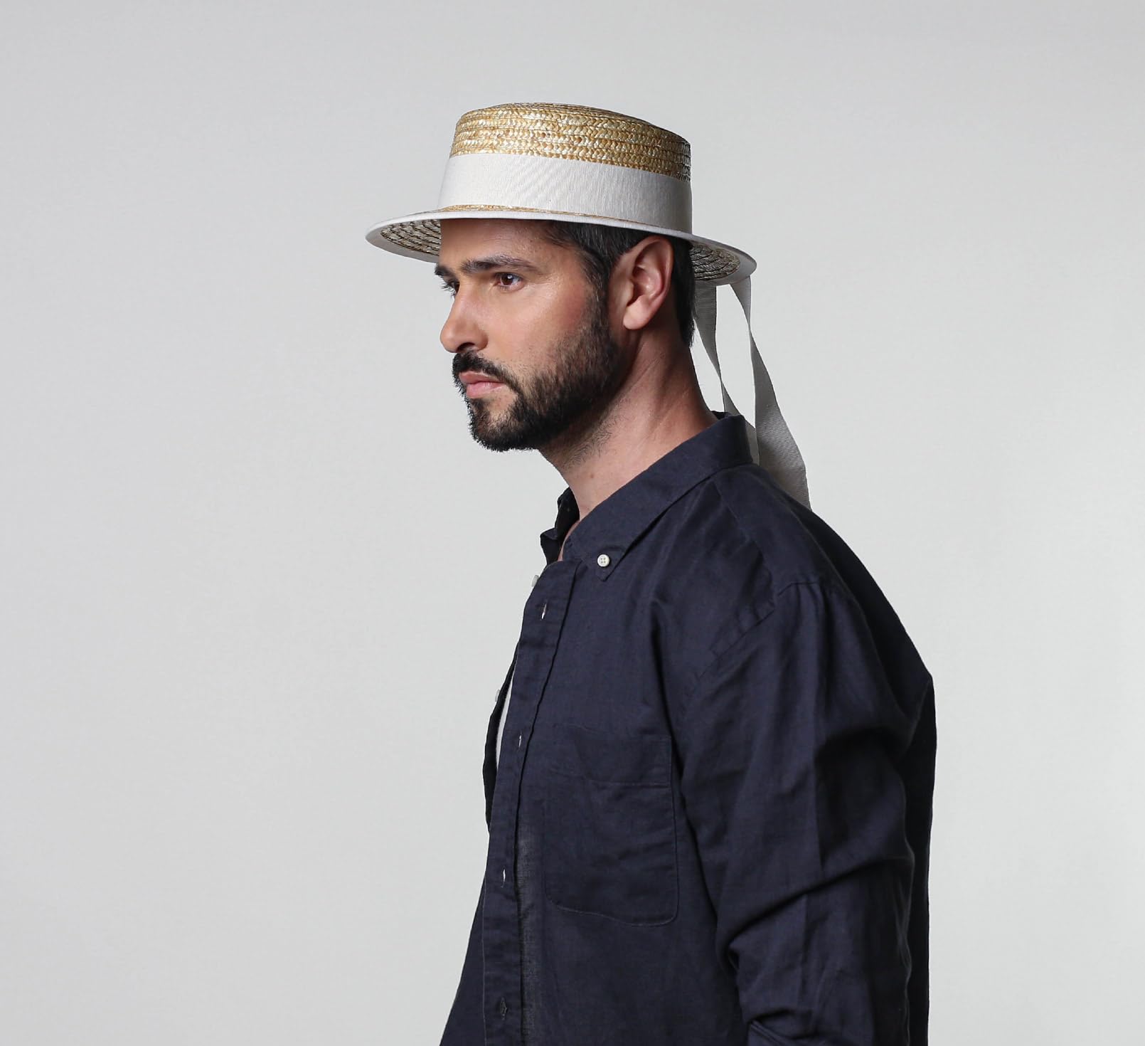 Gondolier Boater Hat - Classic Straw Hat for Men & Women - Perfect for Venetian Costumes, Summer Outfits, and Themed Parties