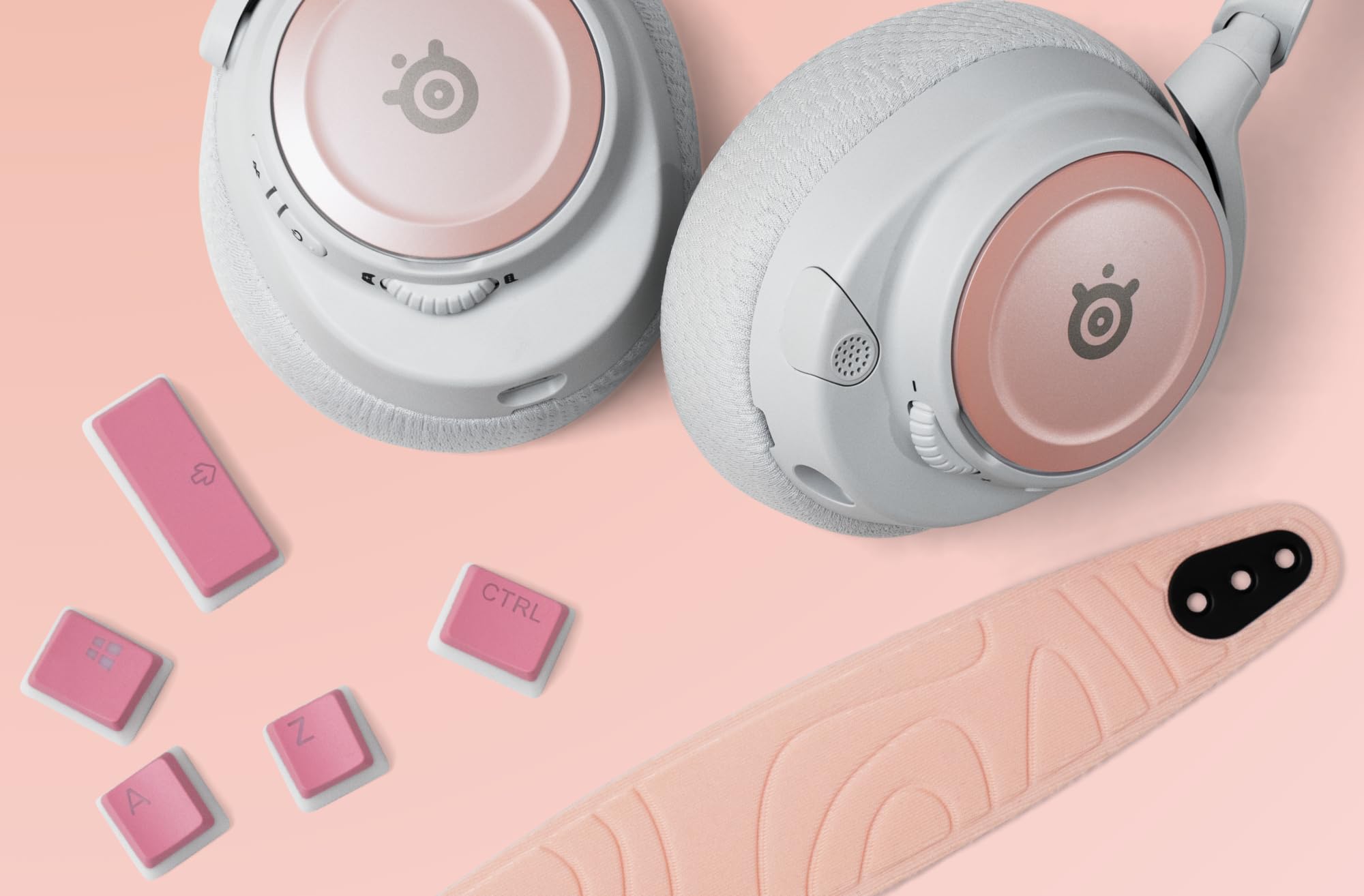 SteelSeries Nova Booster Pack - Premium Gaming Headset Accessory Kit with Nylon Headband & Custom Speaker Plates (Rose Quartz) for PC, PS5, Xbox - Perfect for Esports & Streaming