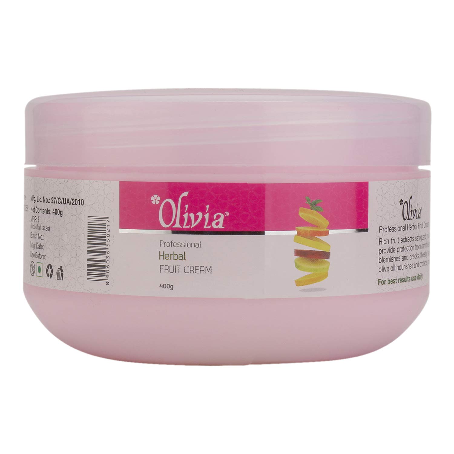 Olivia Herbal Facial Fruit Massage Cream 400g - Natural Skin Rejuvenation & Hydration for Glowing Complexion | Perfect for Spa Day, At-Home Facial, and Daily Skincare Routine