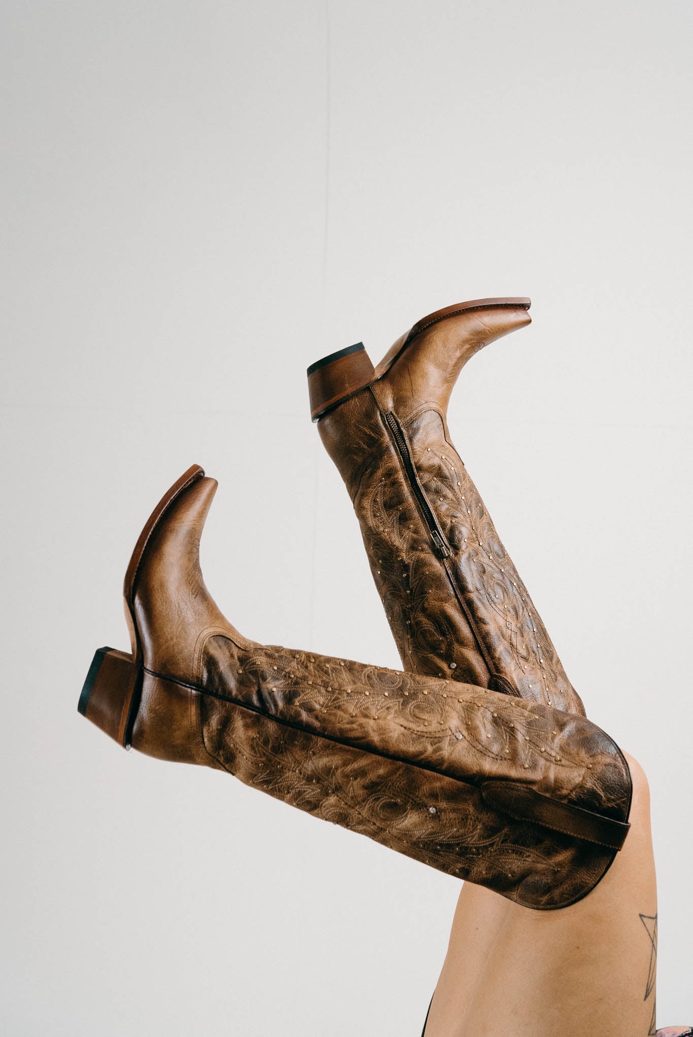 Paulina Women's Tall Wide Calf Cowgirl Boots - Comfortable Snip Toe Western Riding Boots for Country Dancing, Rodeo & Outdoor Activities