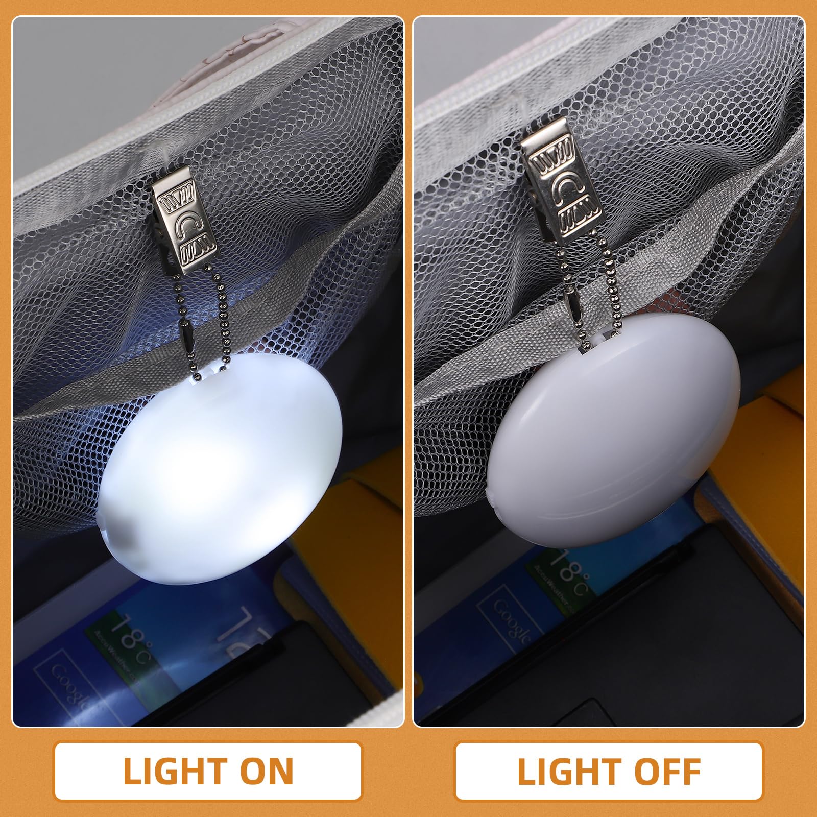 Mobestech 2 Pack LED Purse Lights with Motion Sensor - Clip On Handbag Lights for Women & Girls (White) | Perfect for Evening Events, Parties & Nighttime Safety
