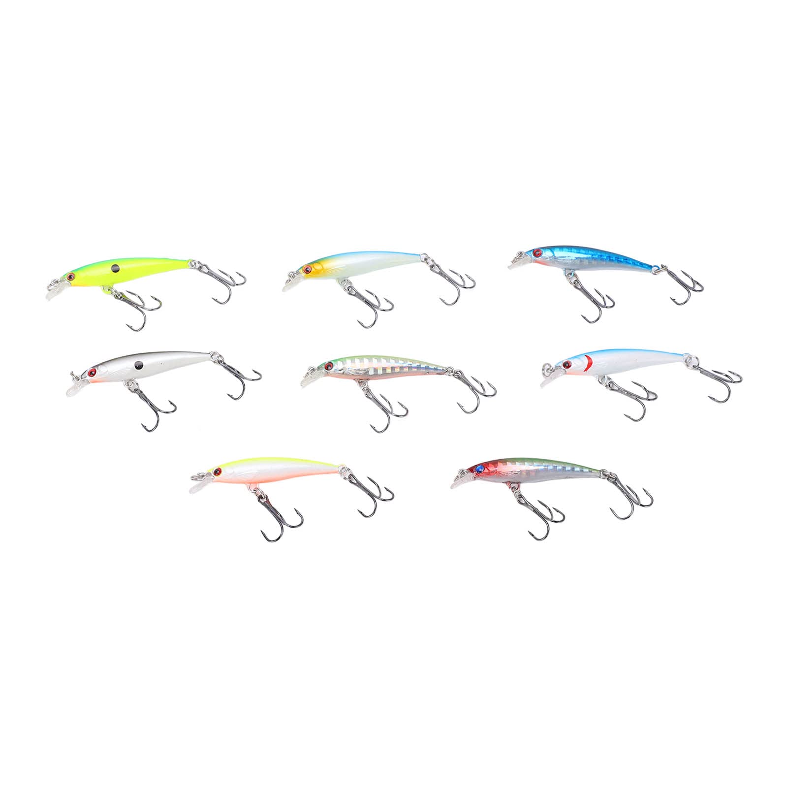 Ubersweet® Minnow Fishing Lure - 8PCS Sinking Hard Bait with High Resolution for Saltwater & Freshwater Fishing - Perfect for Bass, Trout, and Walleye - Ideal for Riverside, Lake, and Ocean Fishing Adventures