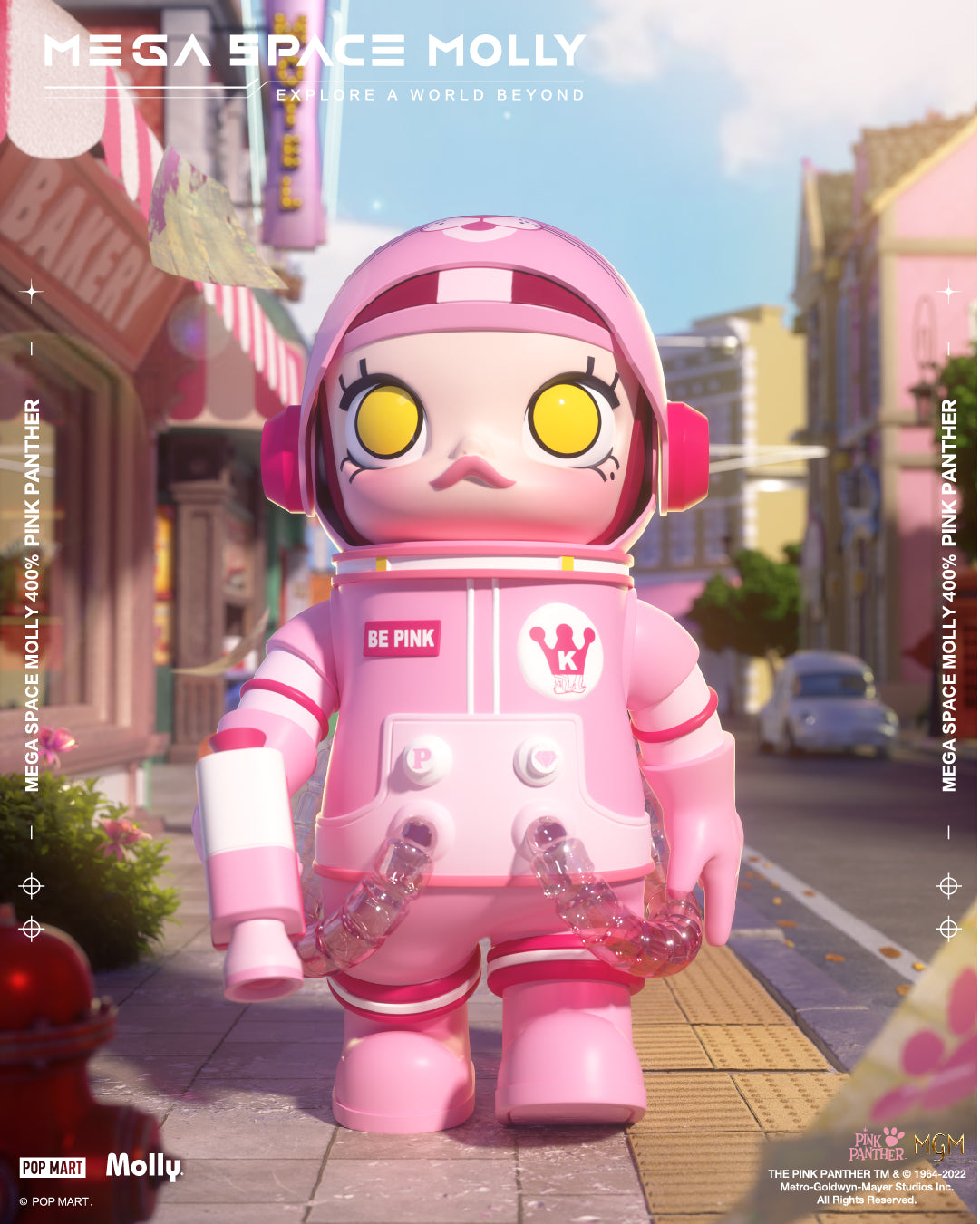 POP MART MEGA SPACE MOLLY 400% Pink Panther Collectible Figure - Limited Edition Vinyl Art Toy for Display & Decoration | Perfect for Home Office Shelf, Anime Collection, and Gift for Pop Culture Fans