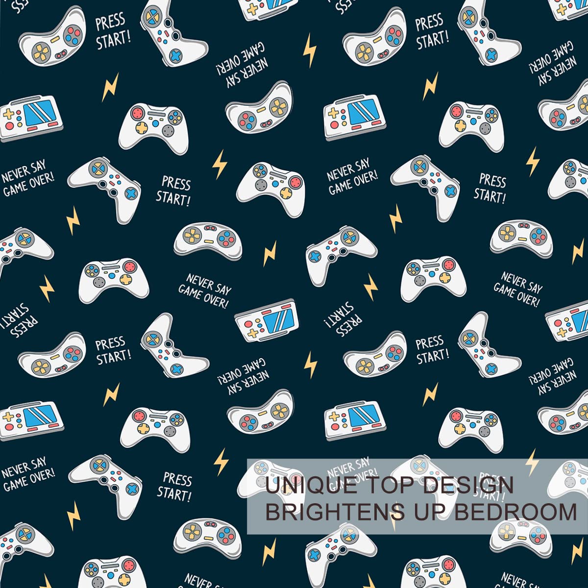 BlessLiving 3-Piece Gaming Duvet Cover Set for Teen Boys - Twin Size Joystick Gamepad Design, Ultra Soft All-Season Comforter Cover, Kids Bedding Collection - Perfect for Gaming Rooms, Teen Bedrooms & Sleepovers