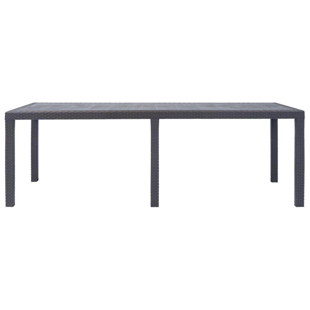 Rattan Look Plastic Garden Table - Lightweight Outdoor Dining Table, Weather Resistant Patio Furniture for Backyard, Deck & Poolside Entertaining