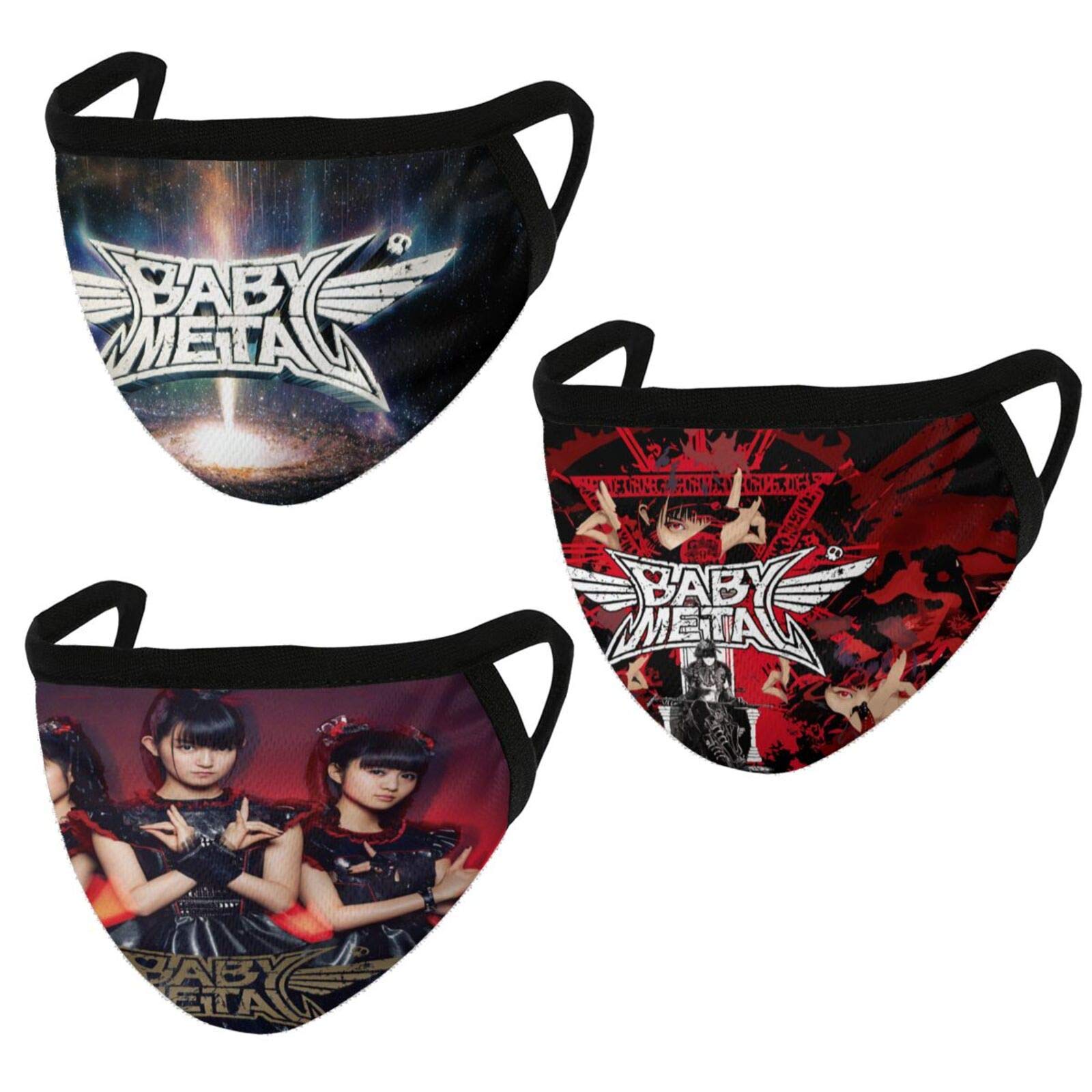 Babymetal Face Mask for Adults - Windproof & Warm Black Border Mask for Outdoor Sports, Hiking, Running & Cycling (3-Pack) - Breathable & Comfortable Face Cover for Cold Weather Protection