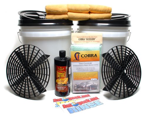 Pinnacle Liquid Gloss Rinseless Wash & Two Bucket Car Wash System - Premium Waterless Car Detailing Kit for Showroom Shine at Home or On-The-Go