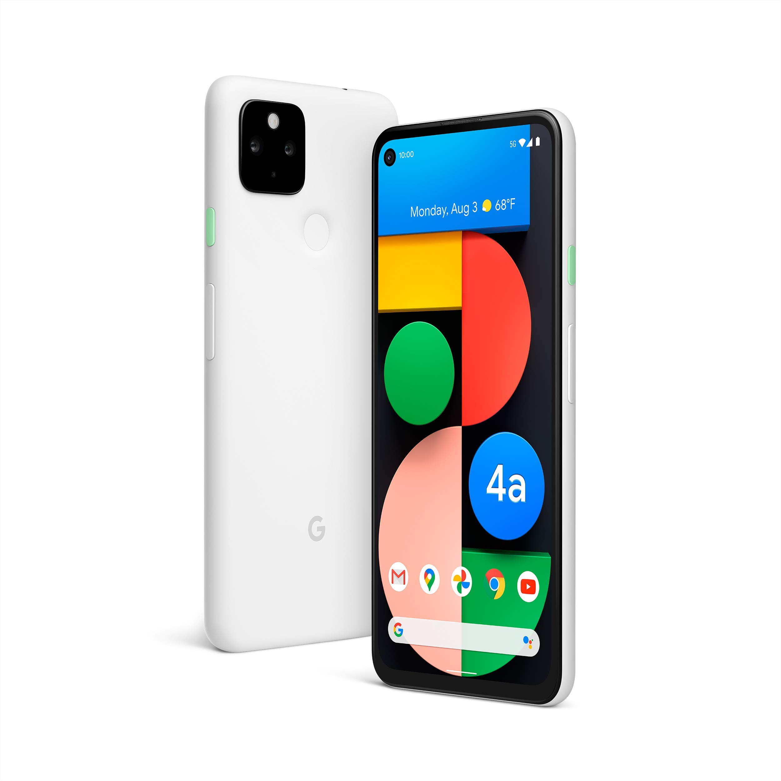 Google Pixel 4a 5G Unlocked Android Smartphone - Night Sight Camera, Ultrawide Lens, 128GB Storage - Clearly White (Renewed) - Perfect for Photography, Streaming & Productivity on the Go