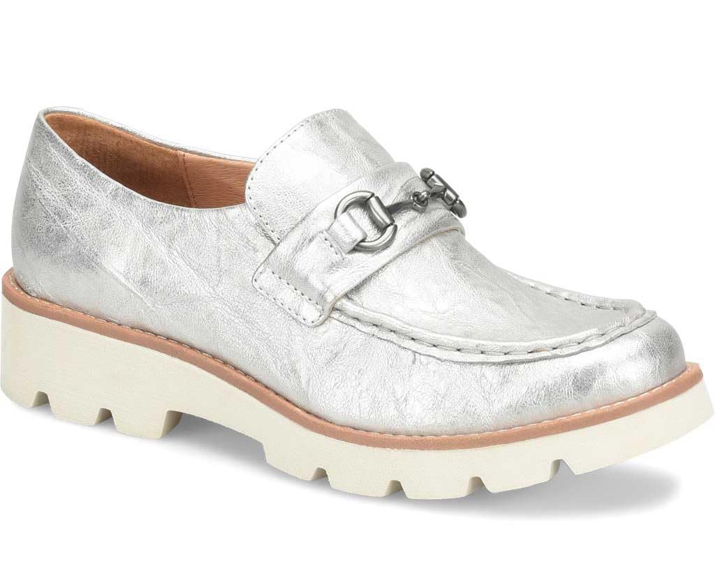 Sofft Women's Prewitt Comfortable Slip-On Shoes Medium Width 7.5 Silver - Perfect for Work, Travel & Everyday Wear