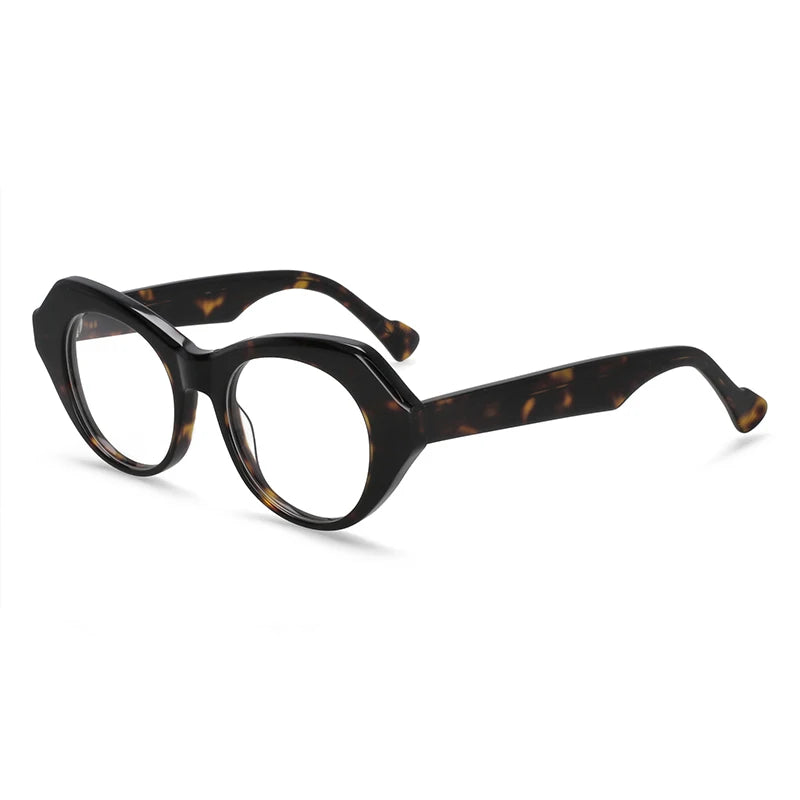 CCspace Unisex Full Rim Oval Acetate Eyeglasses Frame 57204 - Lightweight & Durable for Work, Reading & Fashion
