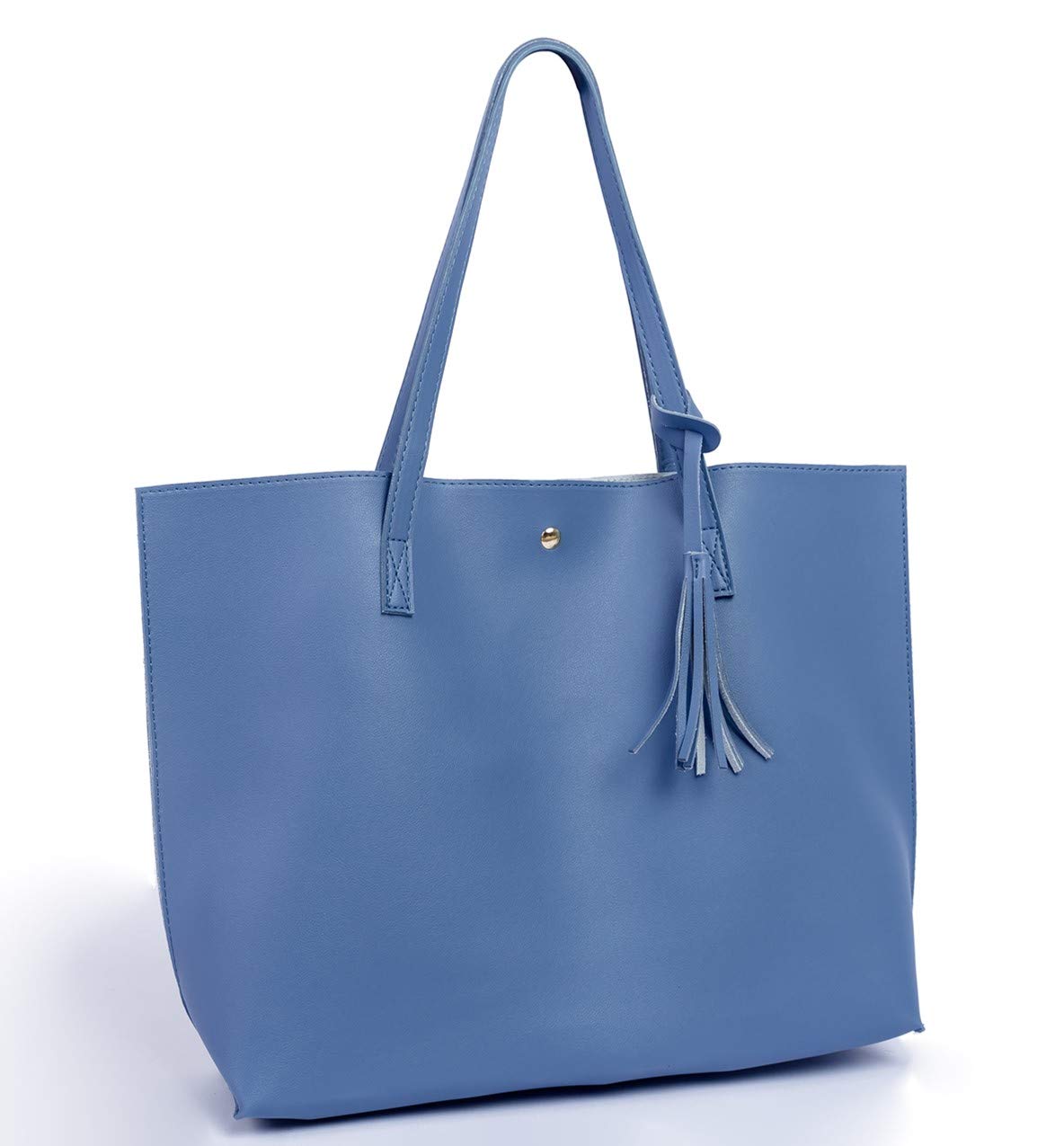 Stylish Women's PU Faux Leather Tote Bag with Top Handle & Tassel Shoulder Strap - Fashionable Satchel Handbag for Work, Travel & Everyday Use