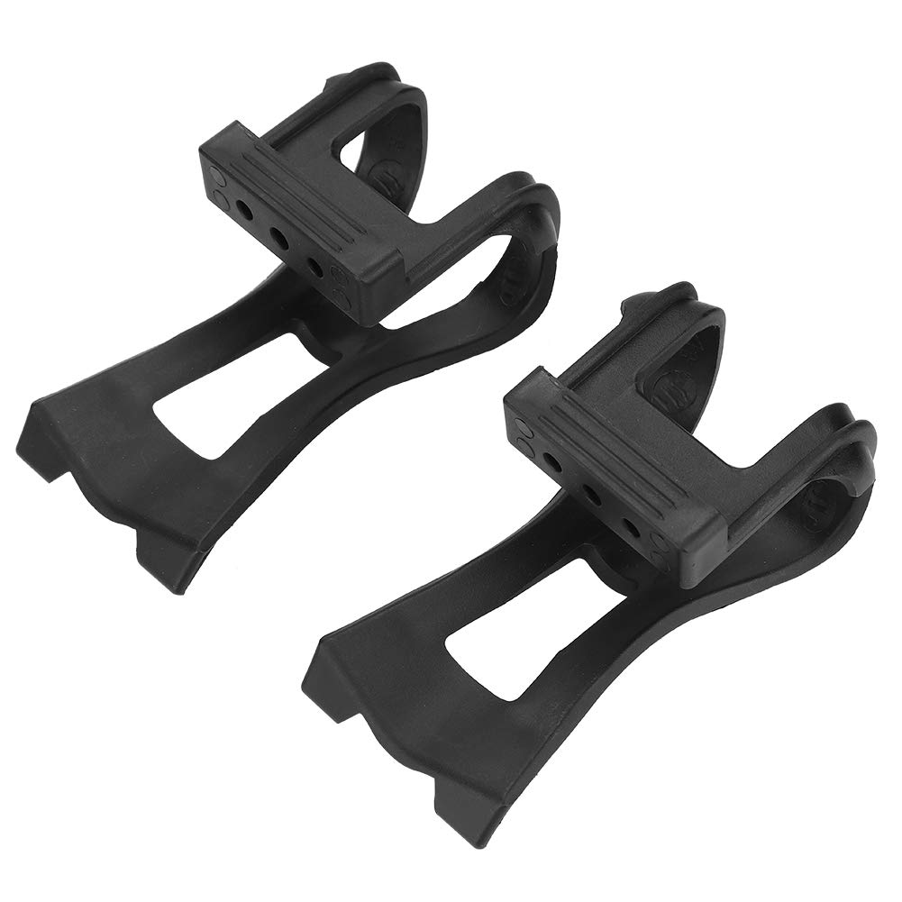 Keenso Adjustable Anti-Slip Plastic Toe Clips for Bikes - 1 Pair Black Pedal Accessories with Secure Belt | Perfect for Road Bikes, Mountain Bikes & Indoor Cycling