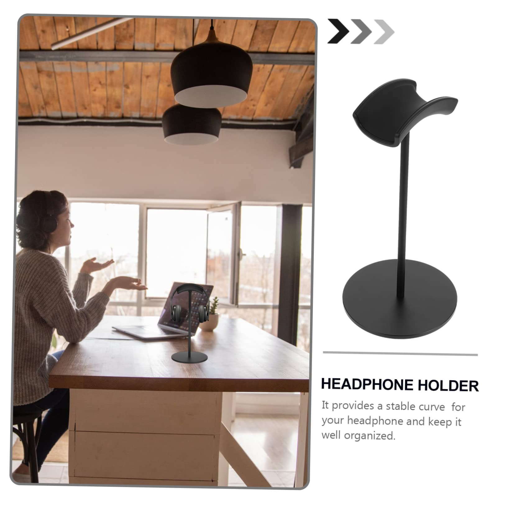 Zerodeko Premium Aluminum Headphone Stand - Stylish Desktop Organizer for Gaming Headsets & Audio Accessories | Space-Saving Storage Solution for Home & Office Workspace