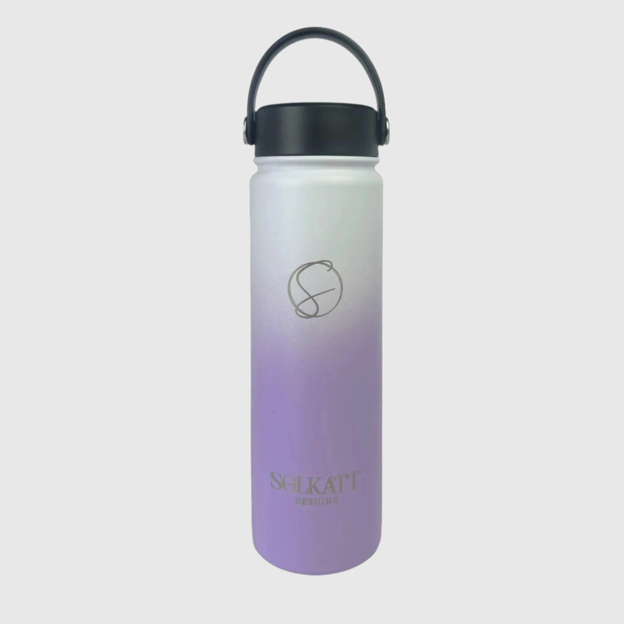 Lavender Lilac Stainless Steel Insulated Water Bottle 650ml (22oz) - Keeps Drinks Hot/Cold for 24 Hours - Perfect for Hiking, Gym & Outdoor Activities