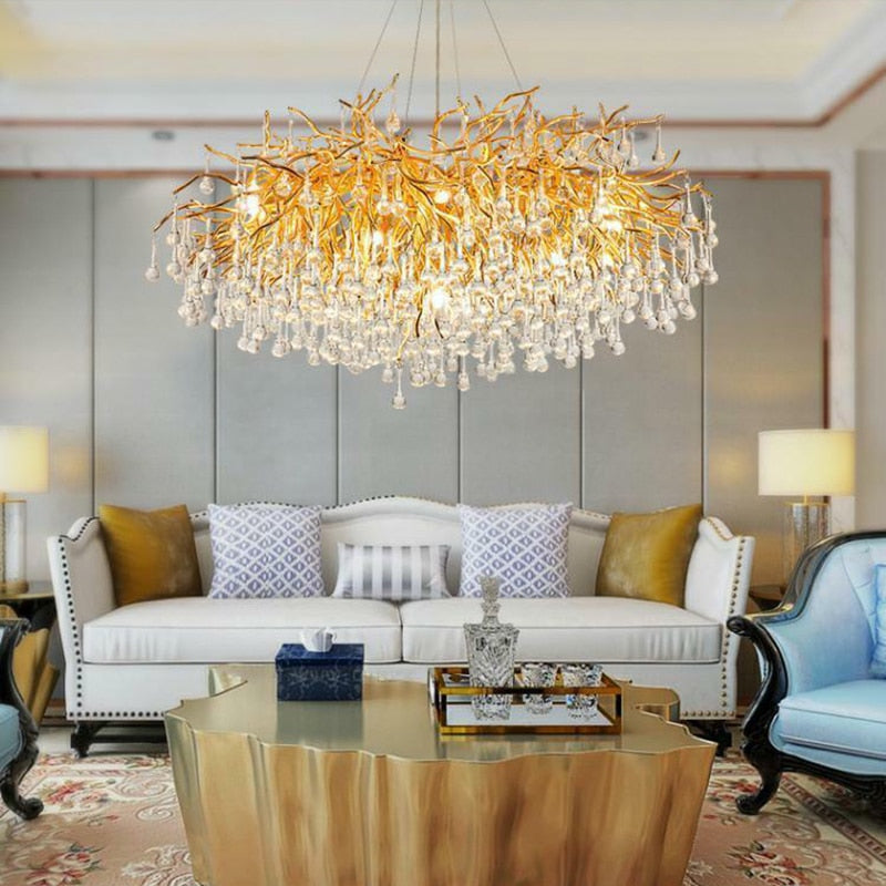 Elegant Rectangular Crystal Chandelier - Modern LED Ceiling Light Fixture for Dining Room, Living Room, Bedroom & Entryway | Artpad Luxury Lighting Decor