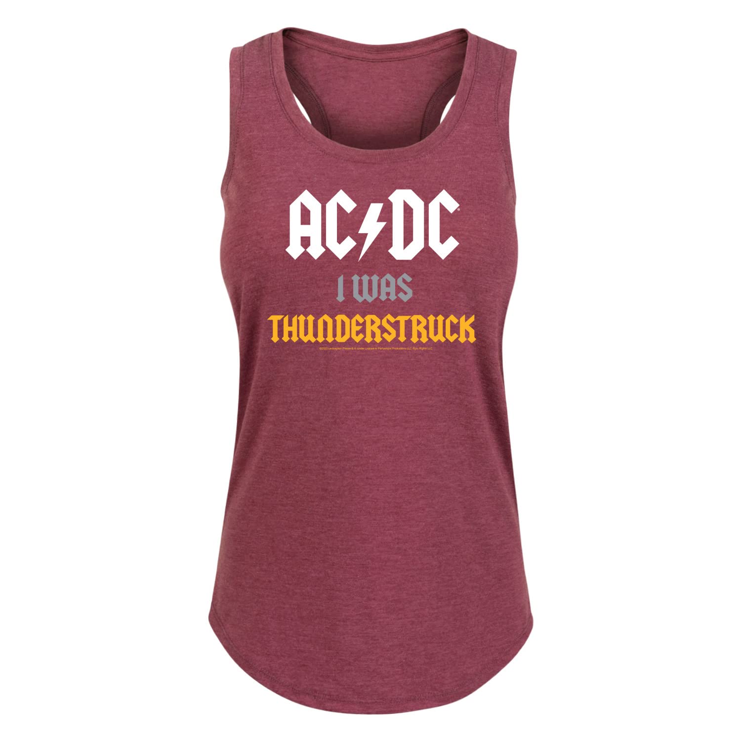 HYBRID APPAREL ACDC Thunderstruck Women's Racerback Tank Top - Rock Band Graphic Tee for Concerts, Gym & Casual Wear